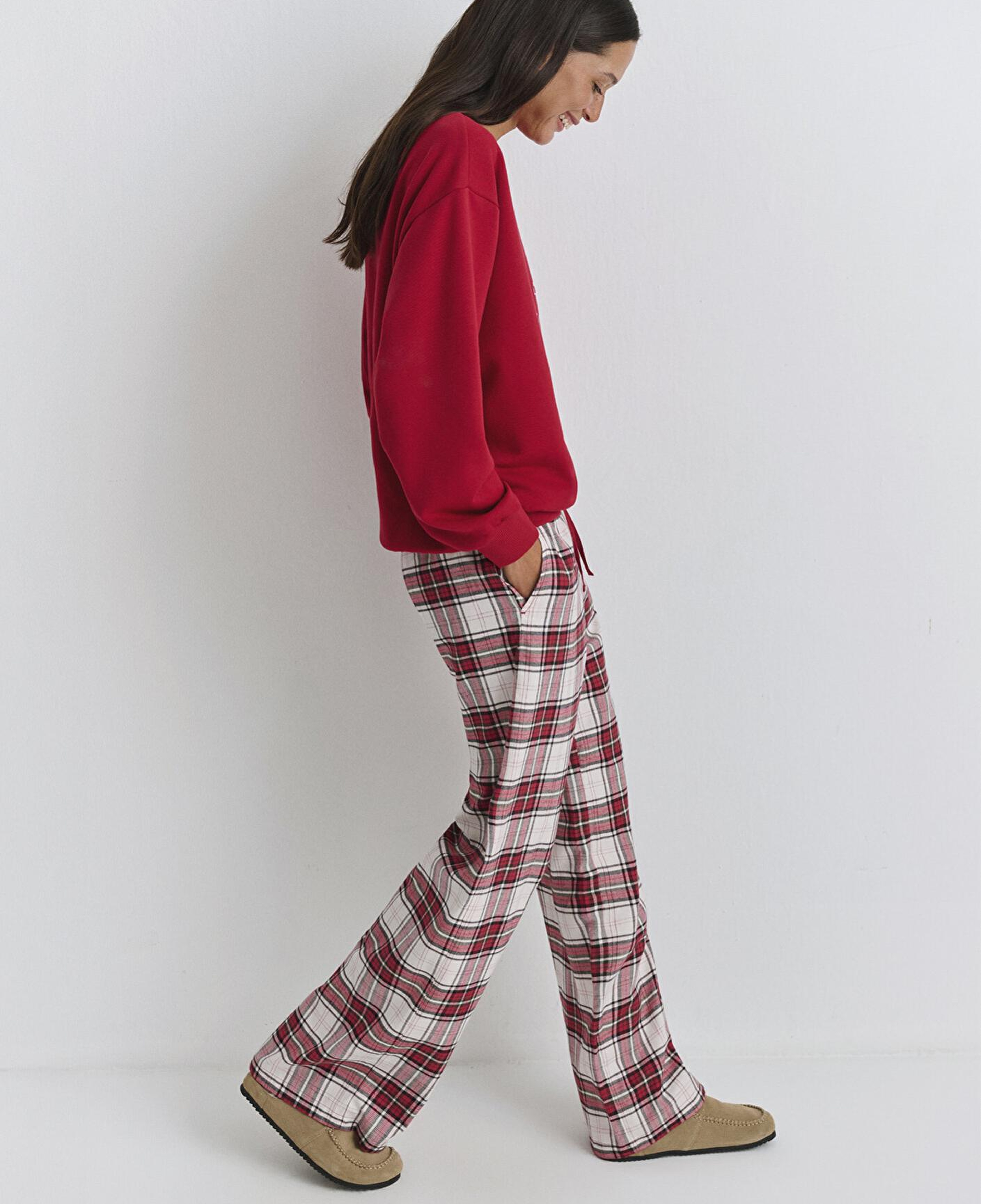 Mavi Yılbaşı Temalı Ekose Pantolon 1011168-80638