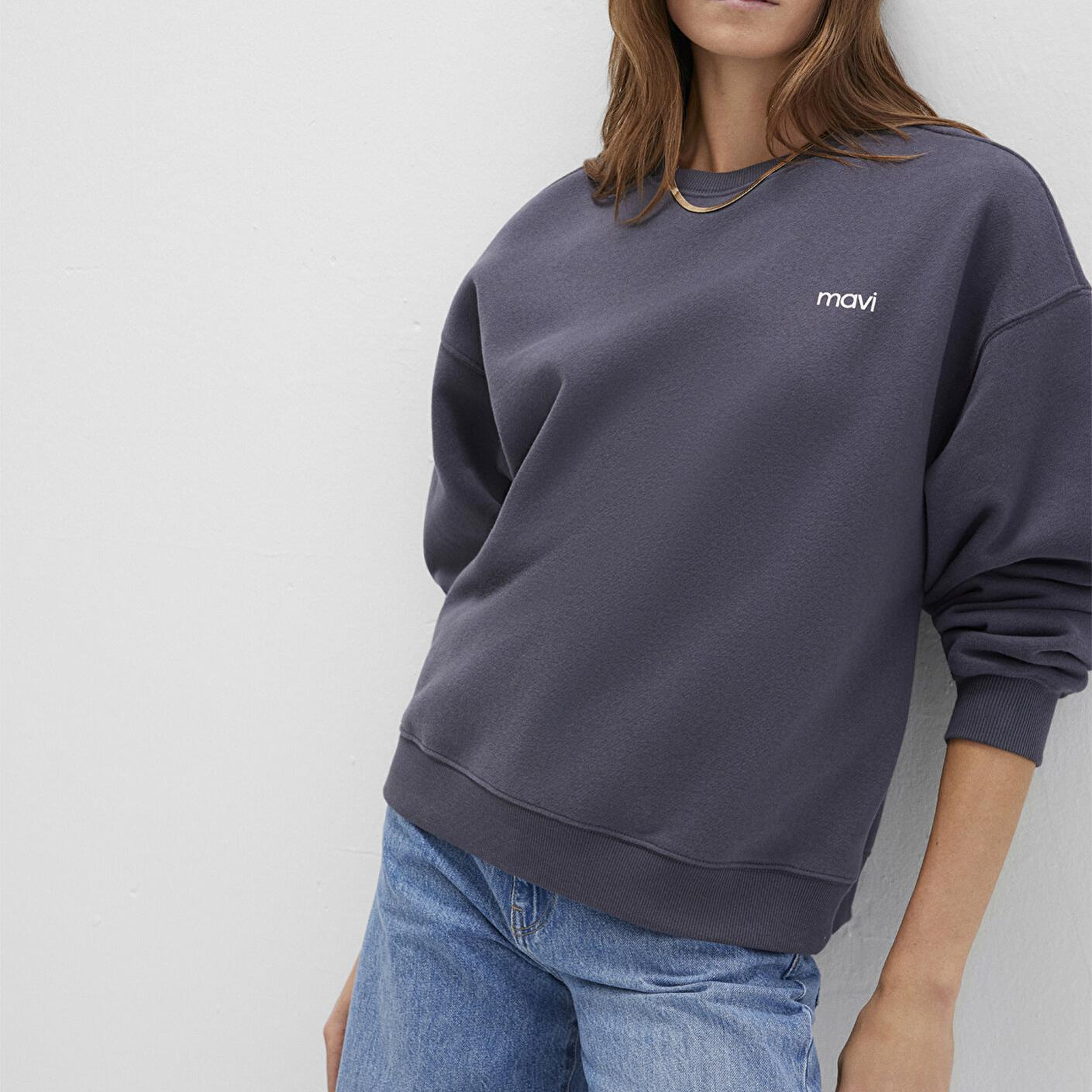 Mavi Mavi Logo Baskılı Antrasit Sweatshirt 1S10490-80932