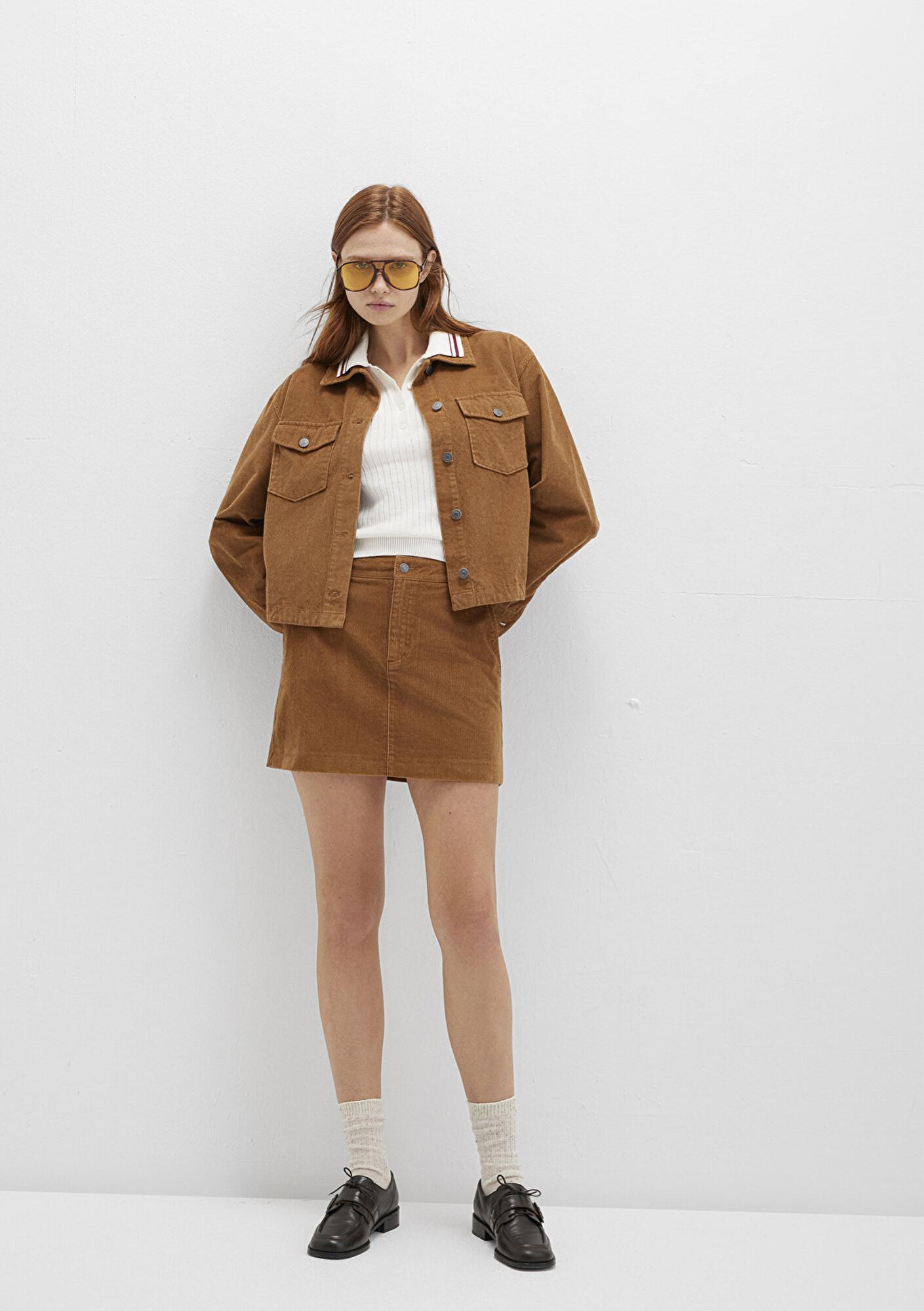 Mavi Kahverengi Kadife Etek 1310831-91393