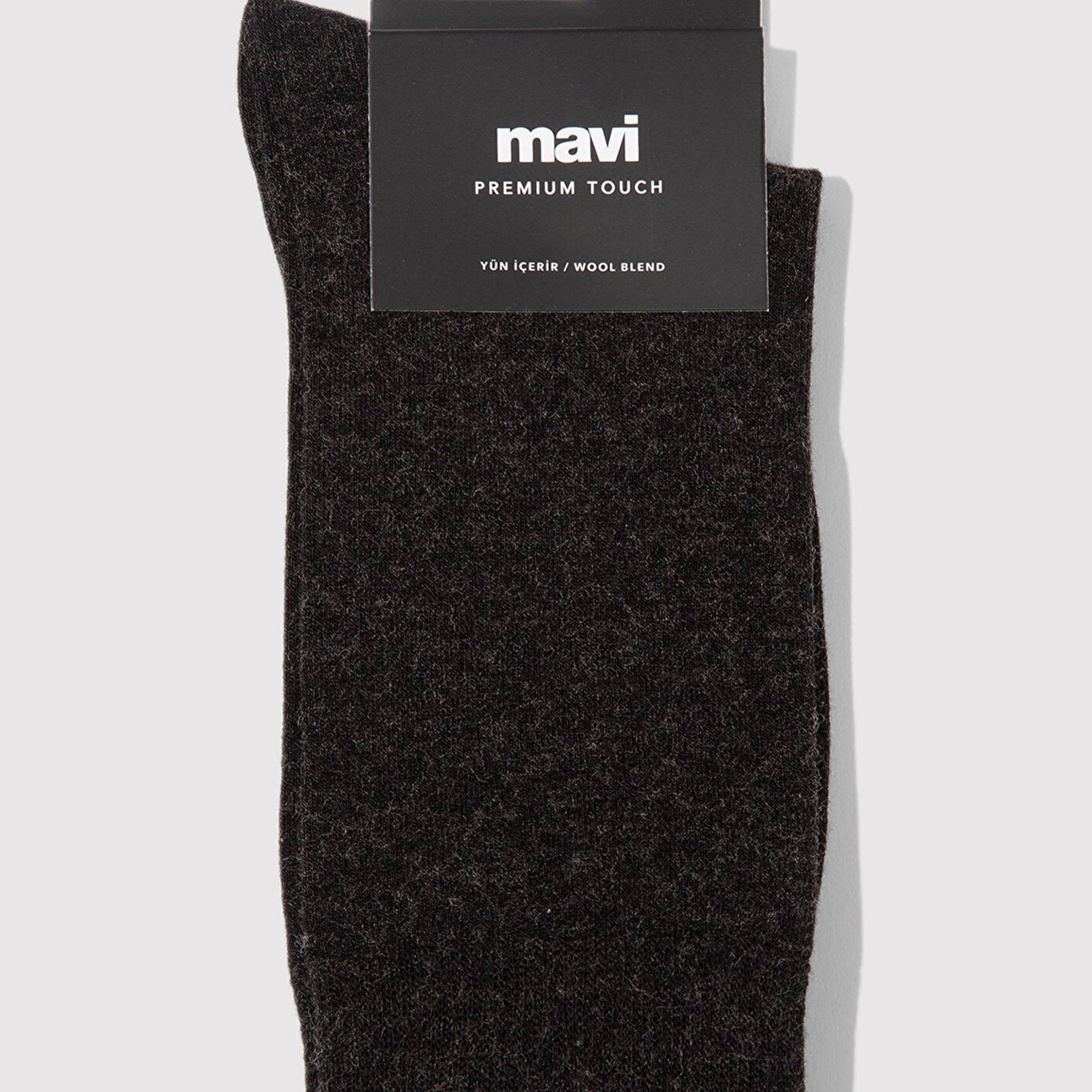 Mavi Yün Karışımlı Siyah Soket Çorap 0912199-900