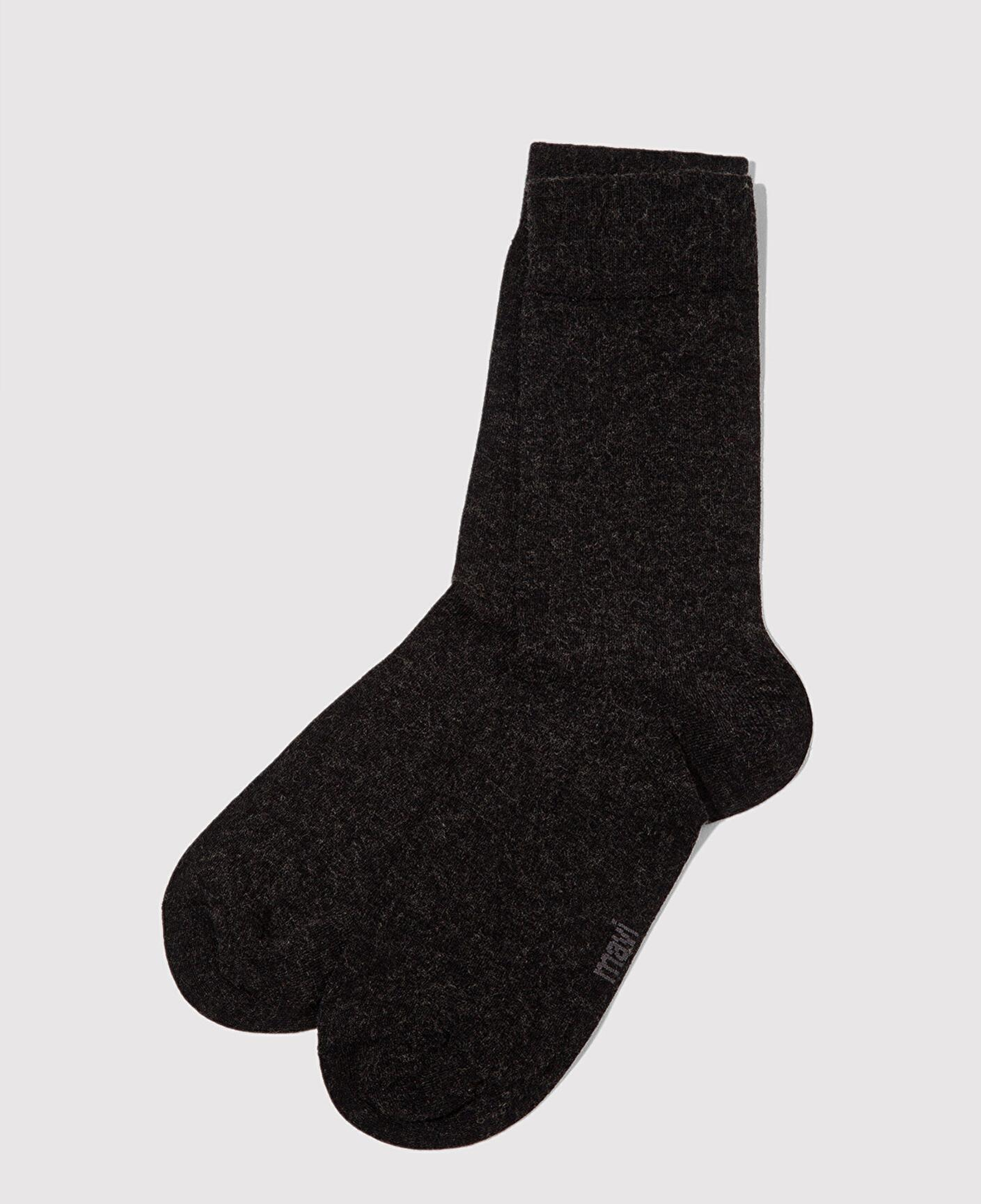 Mavi Yün Karışımlı Siyah Soket Çorap 0912199-900