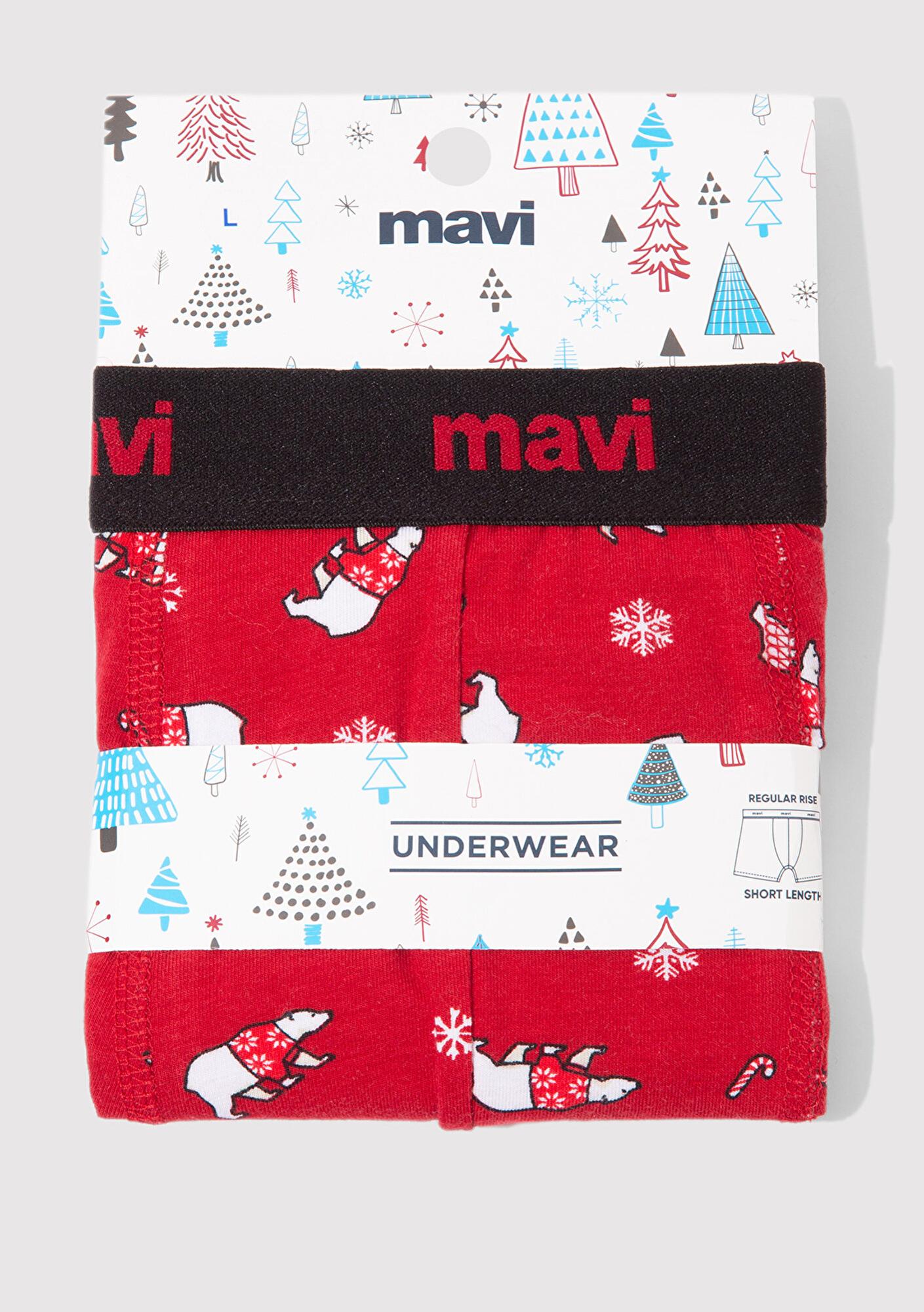 Mavi Yılbaşı Temalı Baskılı Boxer 0912140-32421