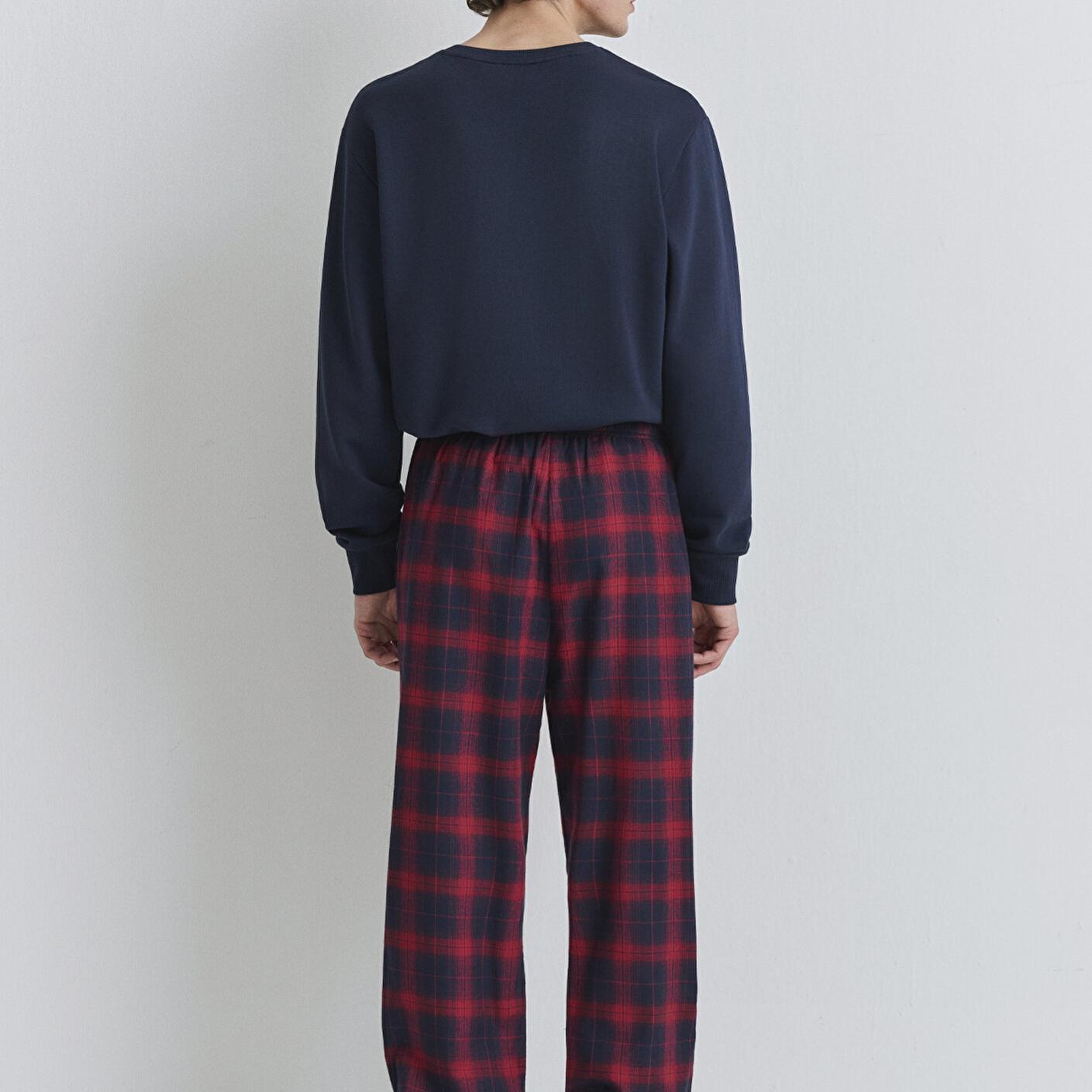 Mavi Yılbaşı Temalı Ekose Pantolon 0010570-84538