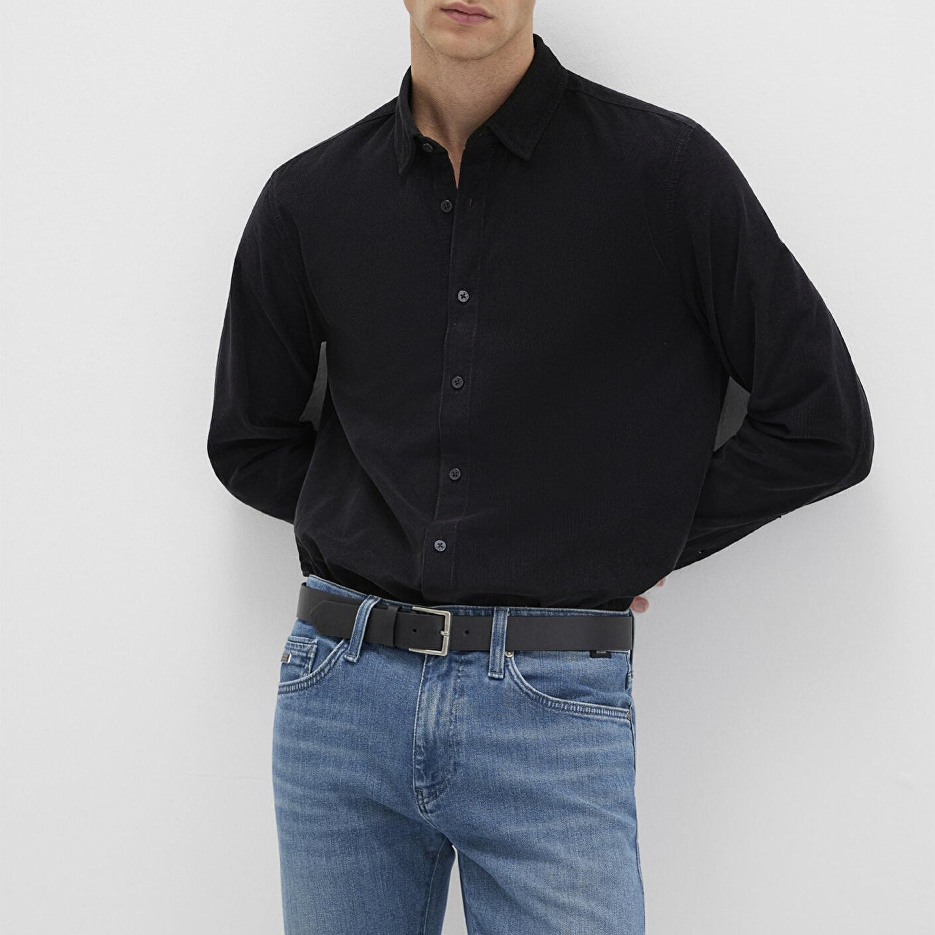 Mavi Mavi Black Kadife Siyah Gömlek Regular Fit / Normal Kesim 0211746-900