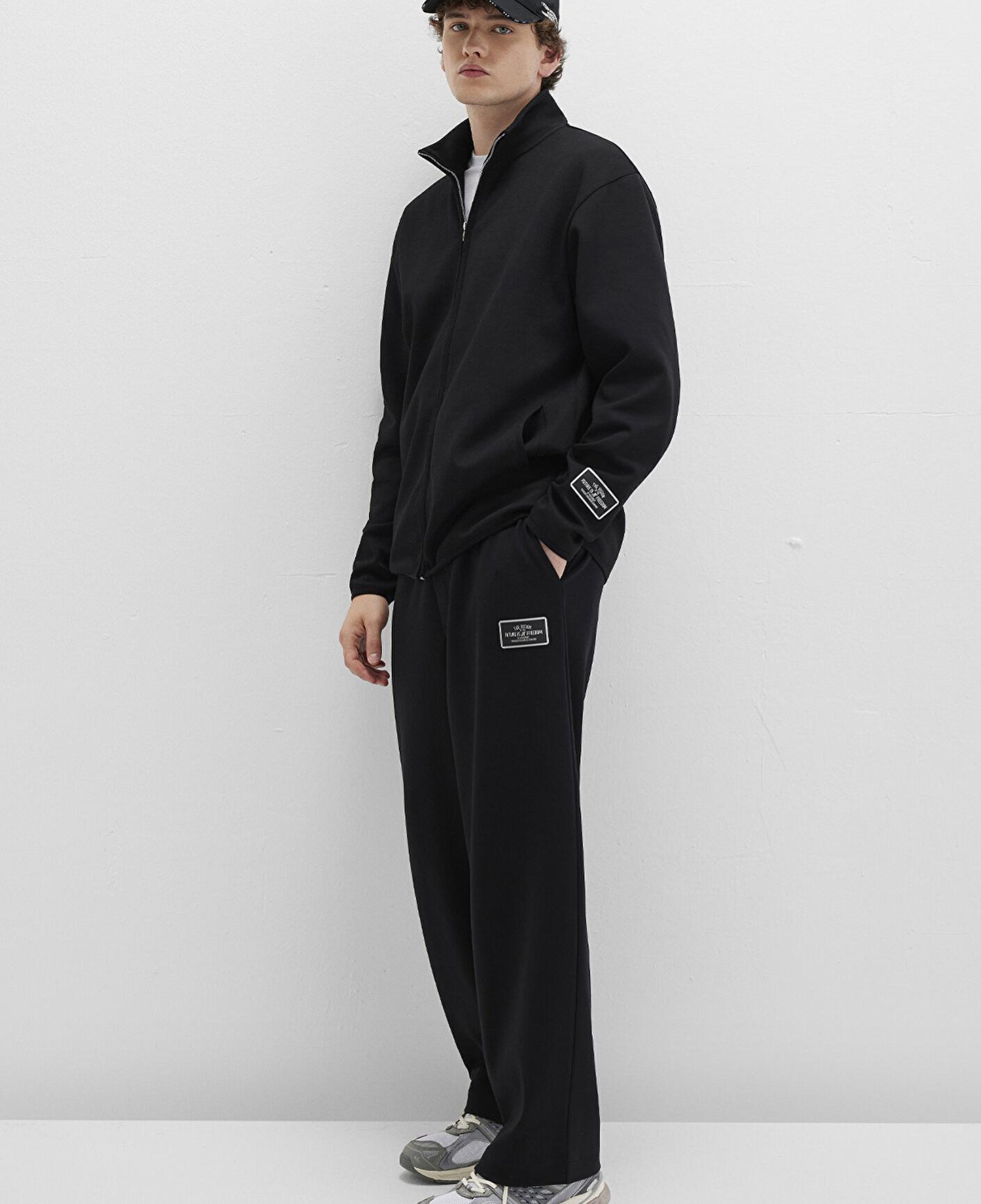 Mavi Siyah Örme İnterlok Pantolon 0010546-900