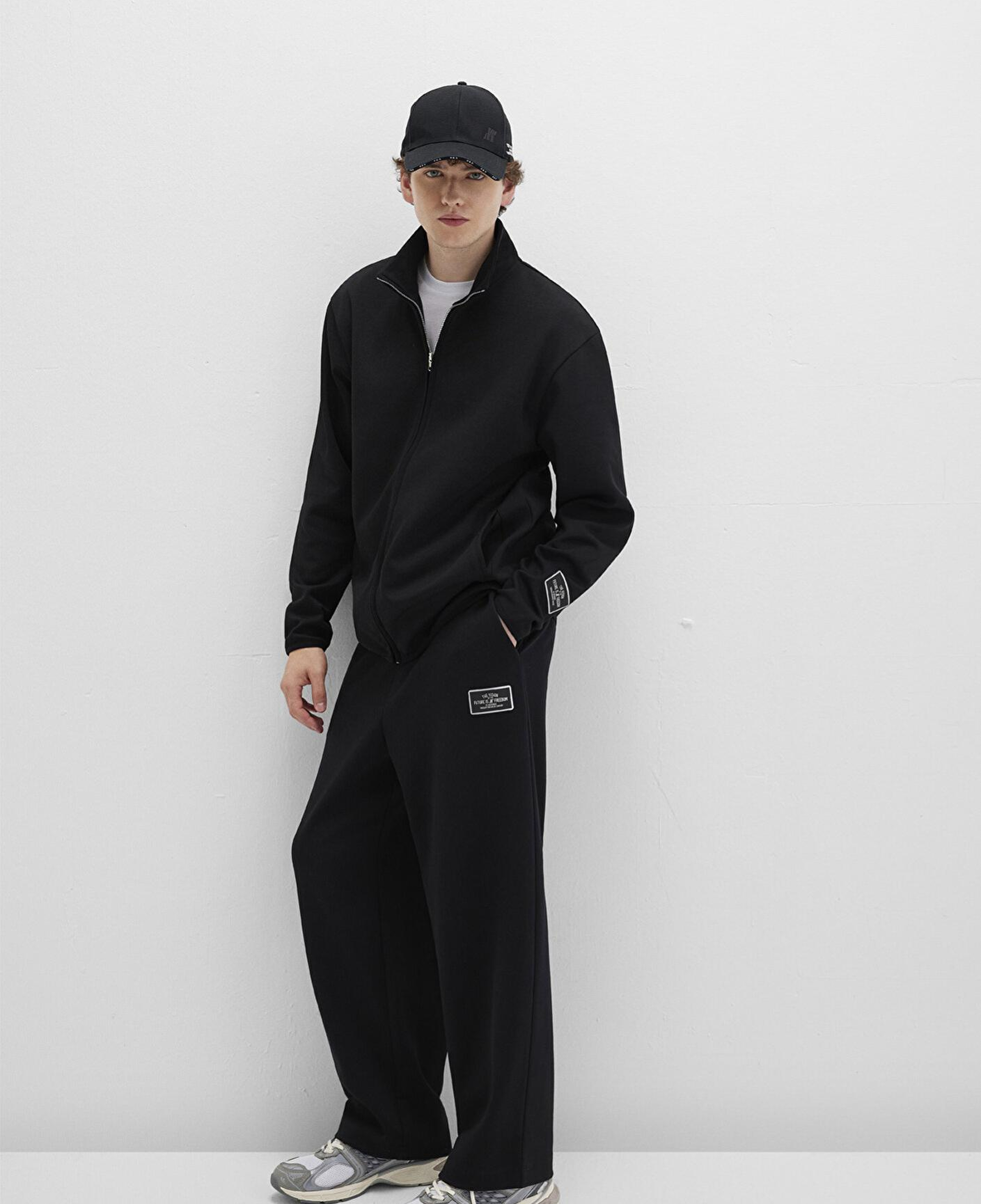 Mavi Siyah Örme İnterlok Pantolon 0010546-900