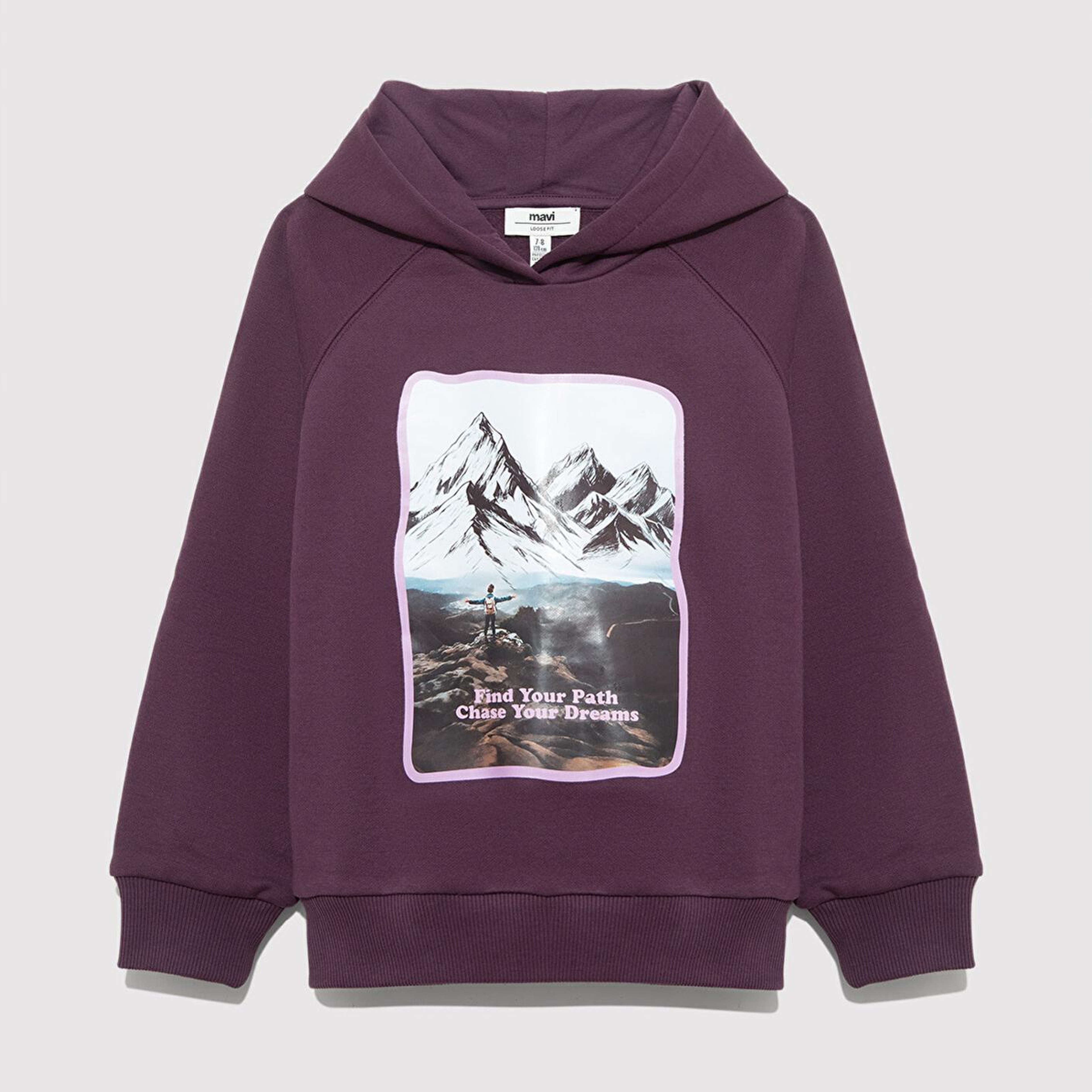 Mavi Baskılı Mor Sweatshirt 7S10154-70635