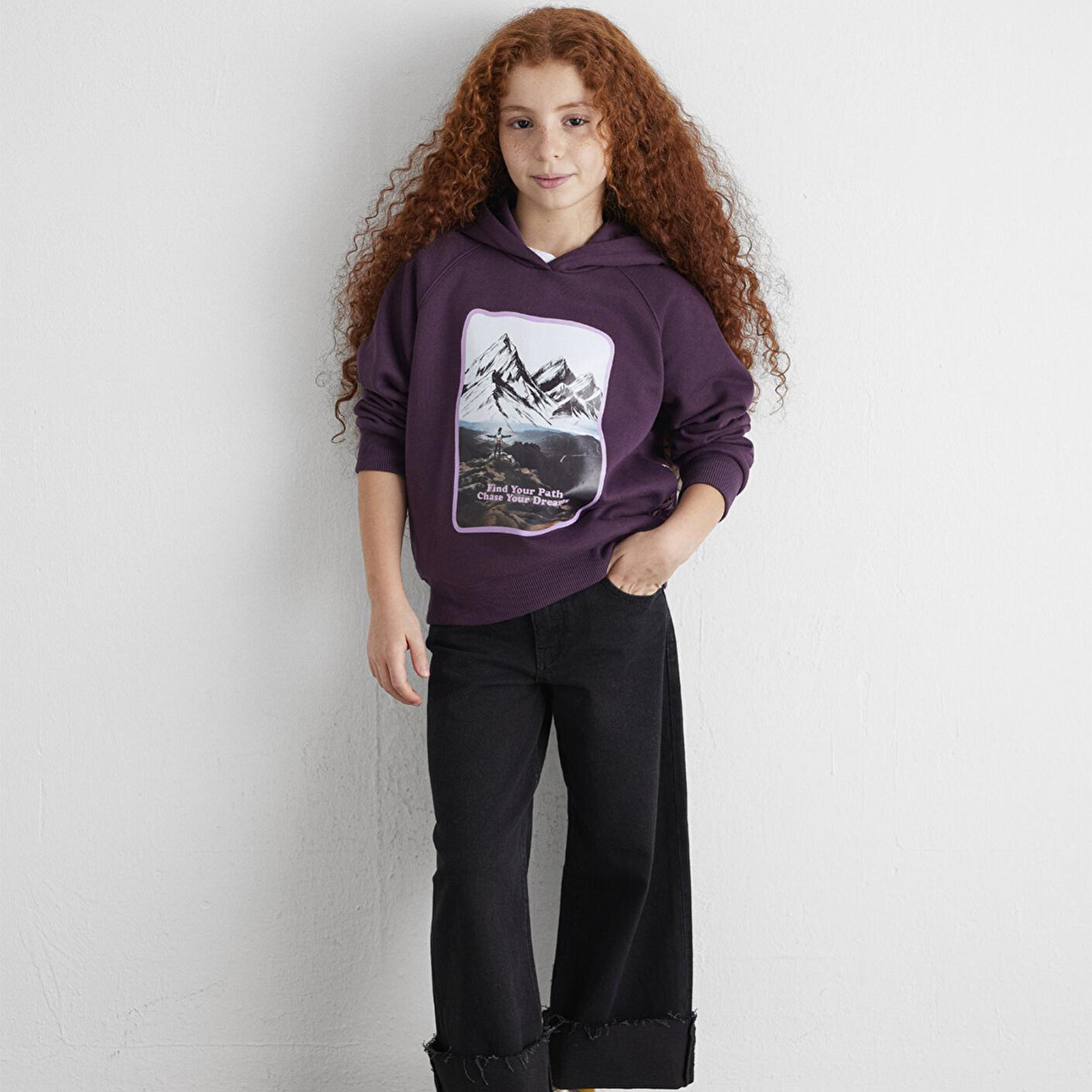 Mavi Baskılı Mor Sweatshirt 7S10154-70635