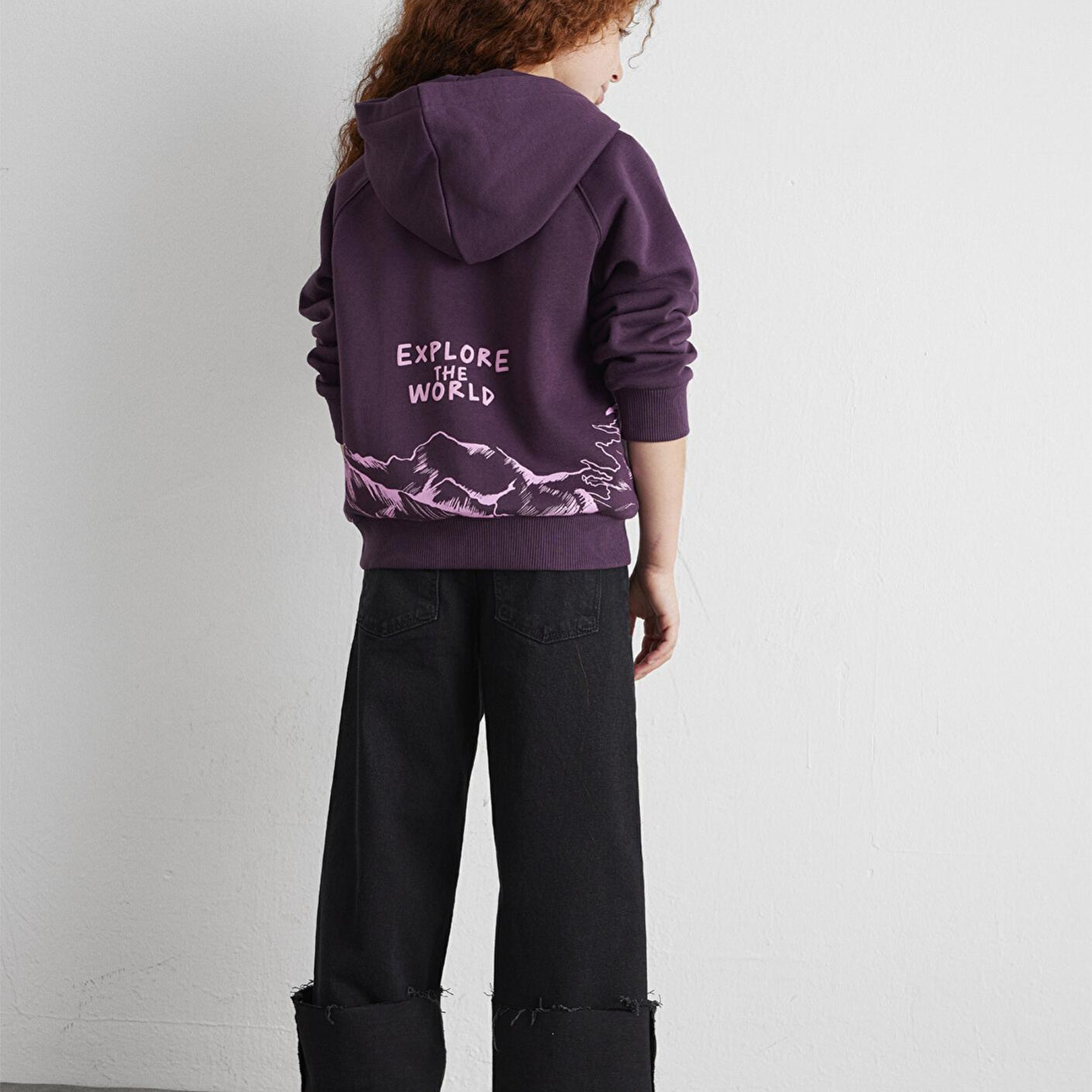 Mavi Baskılı Mor Sweatshirt 7S10154-70635