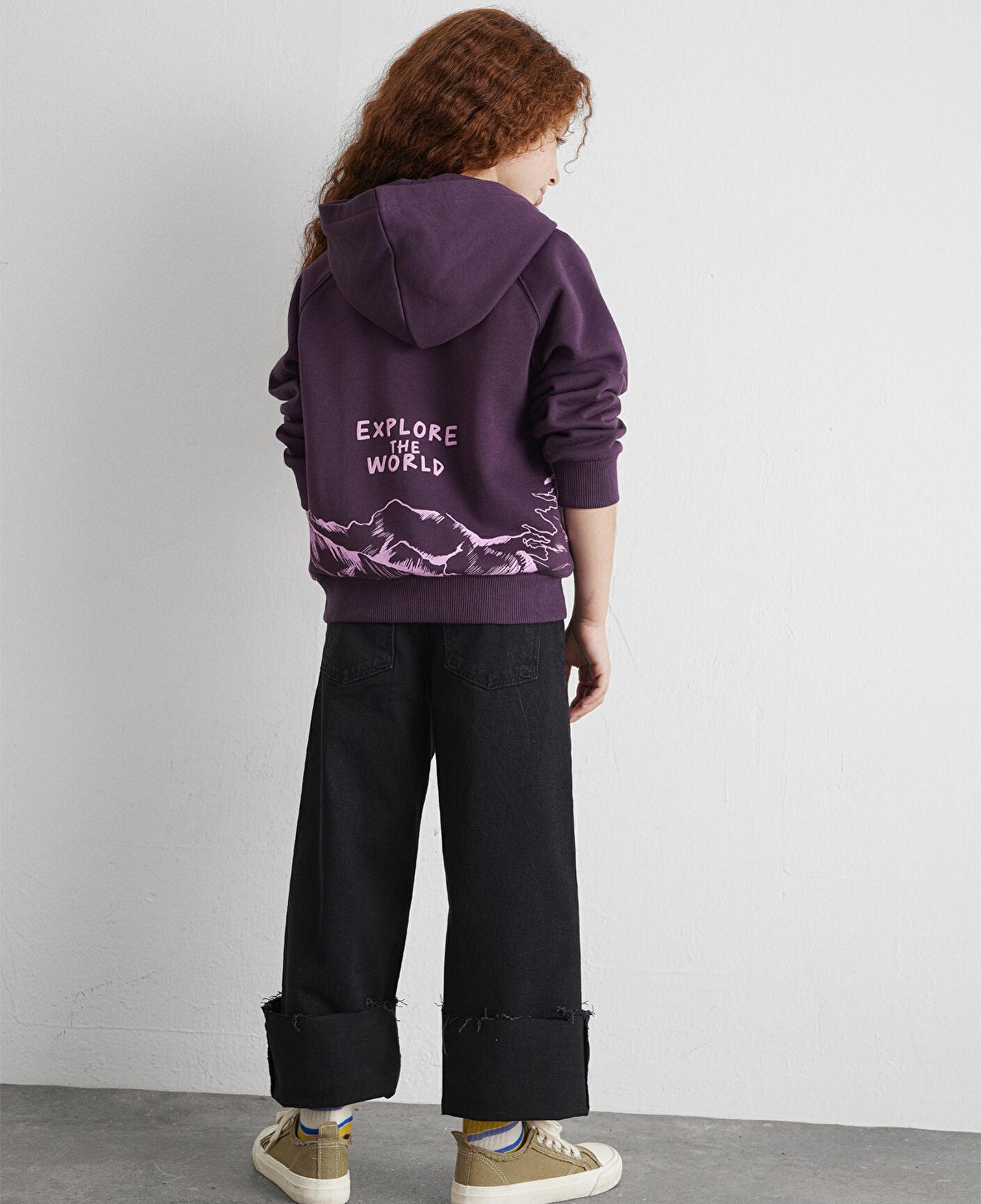 Mavi Baskılı Mor Sweatshirt 7S10154-70635