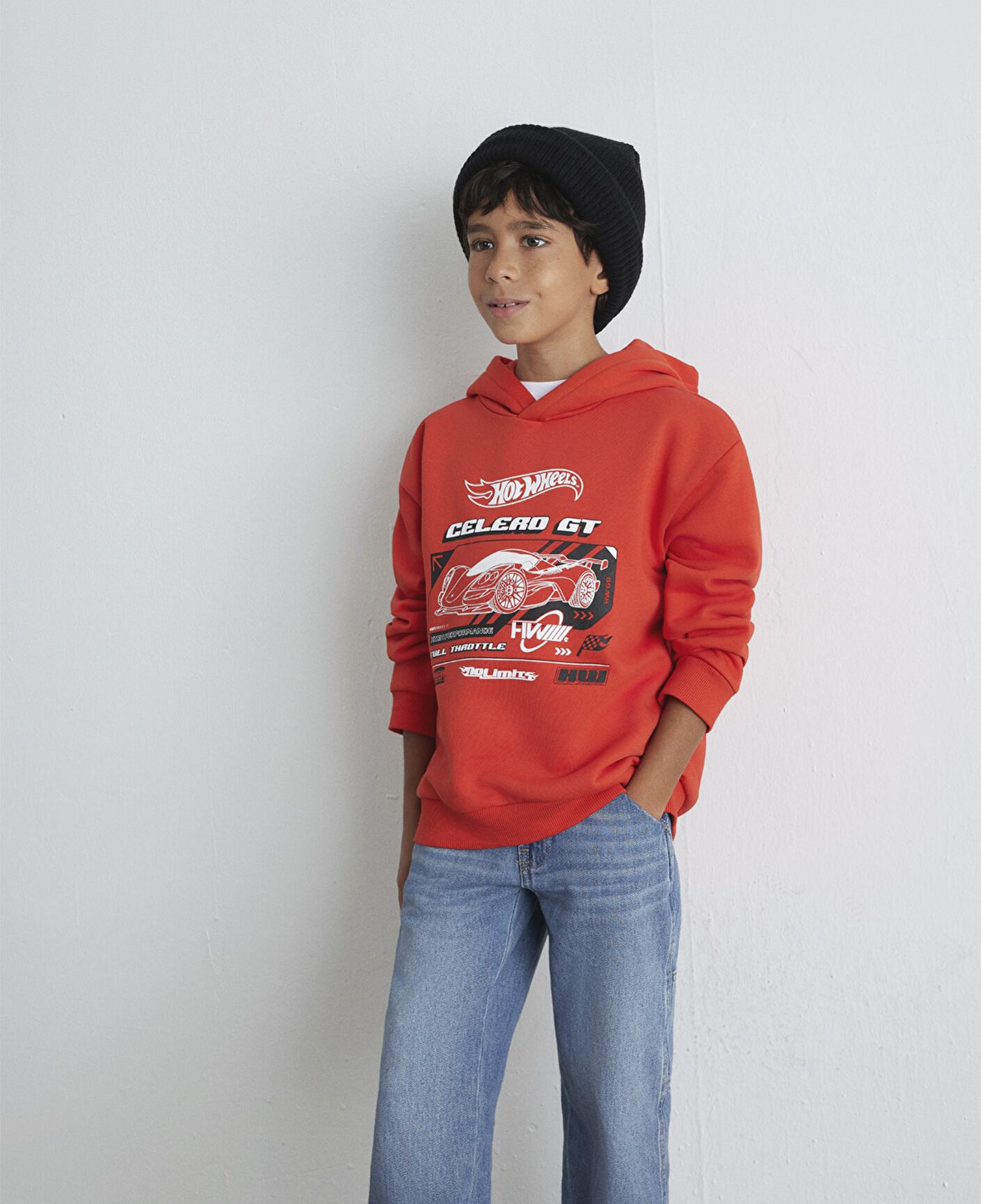 Mavi Hot Wheels Baskılıı Turuncu Sweatshirt 6S10156-88523