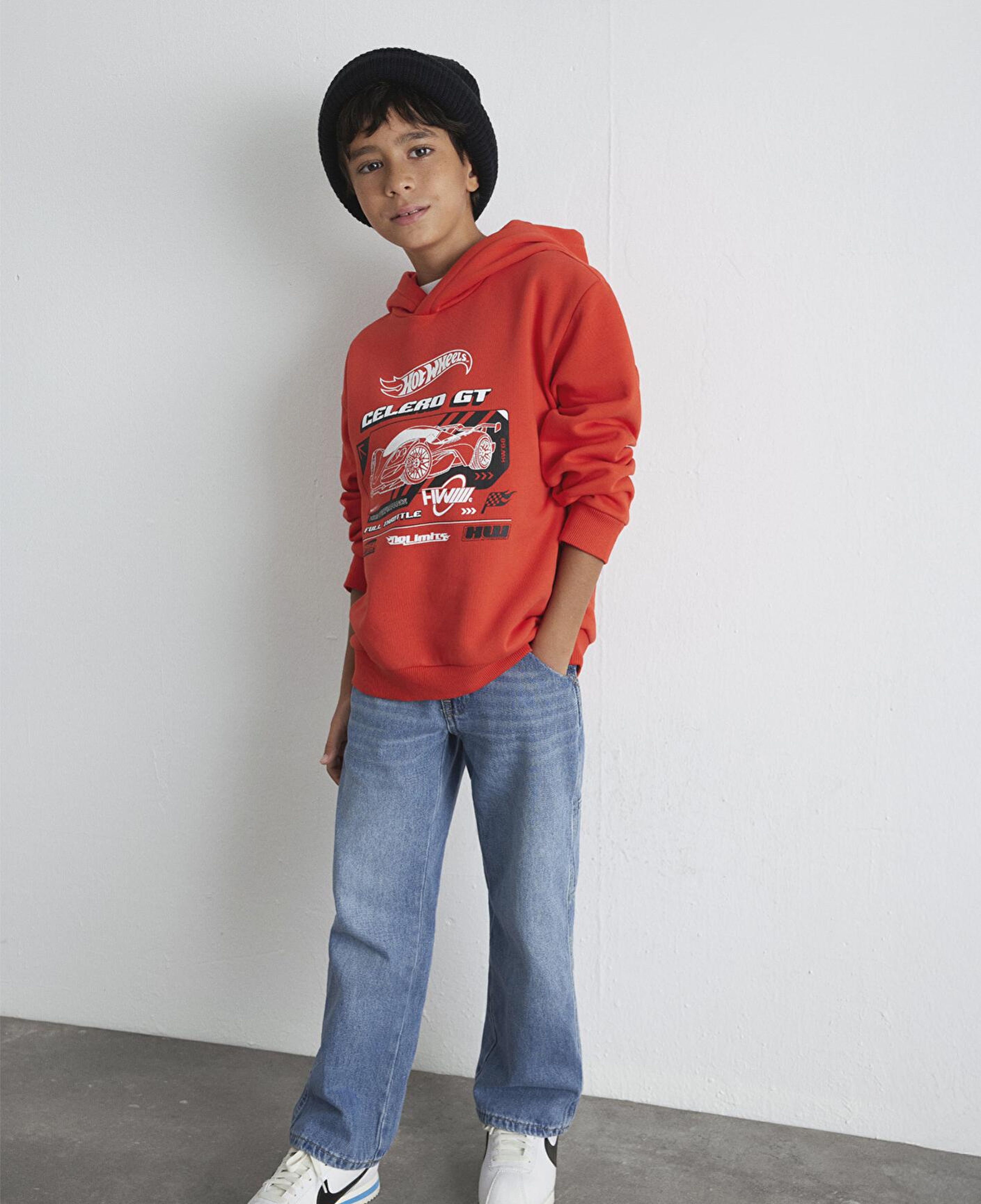 Mavi Hot Wheels Baskılıı Turuncu Sweatshirt 6S10156-88523