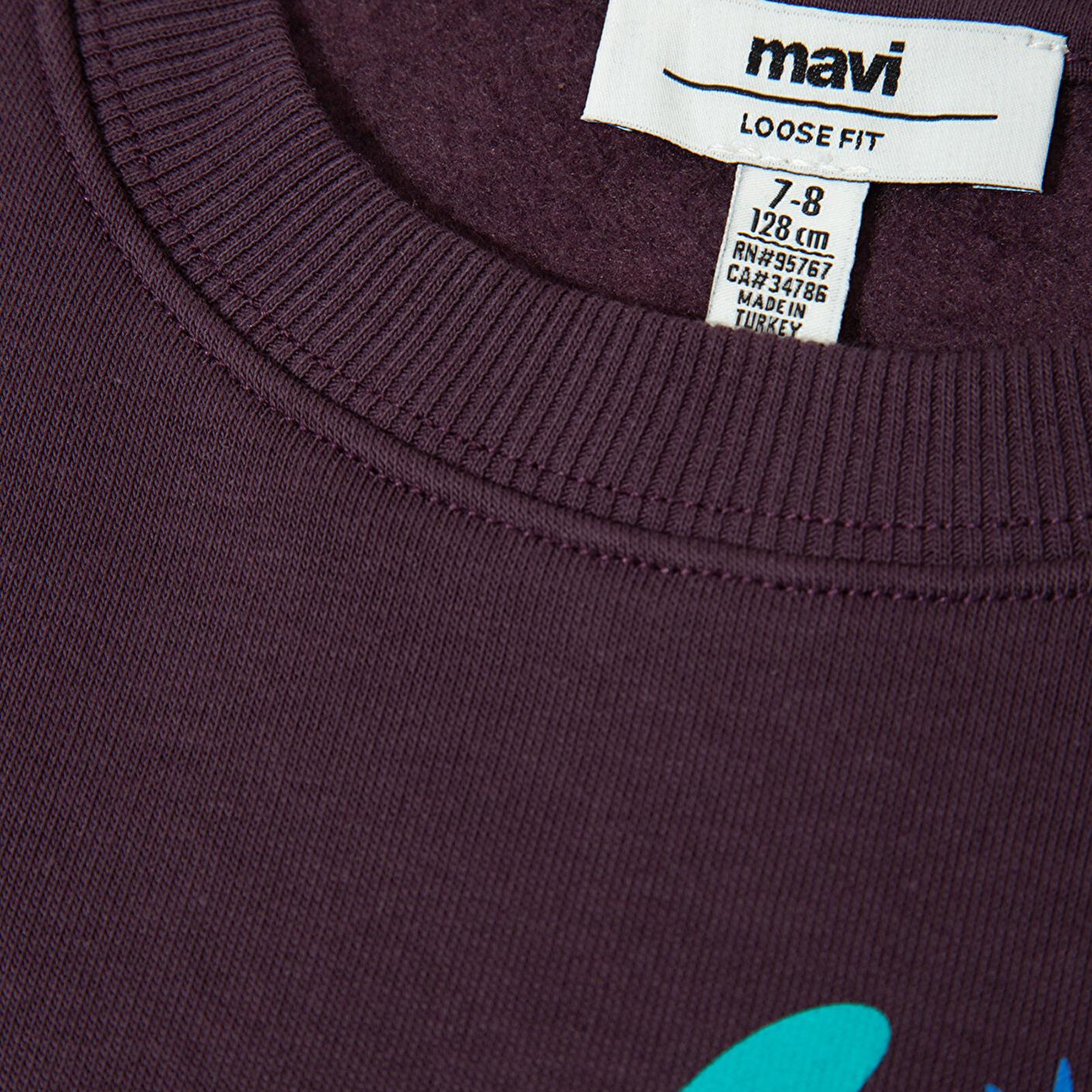 Mavi Stitch Baskılı Mor Sweatshirt 7S10161-70635