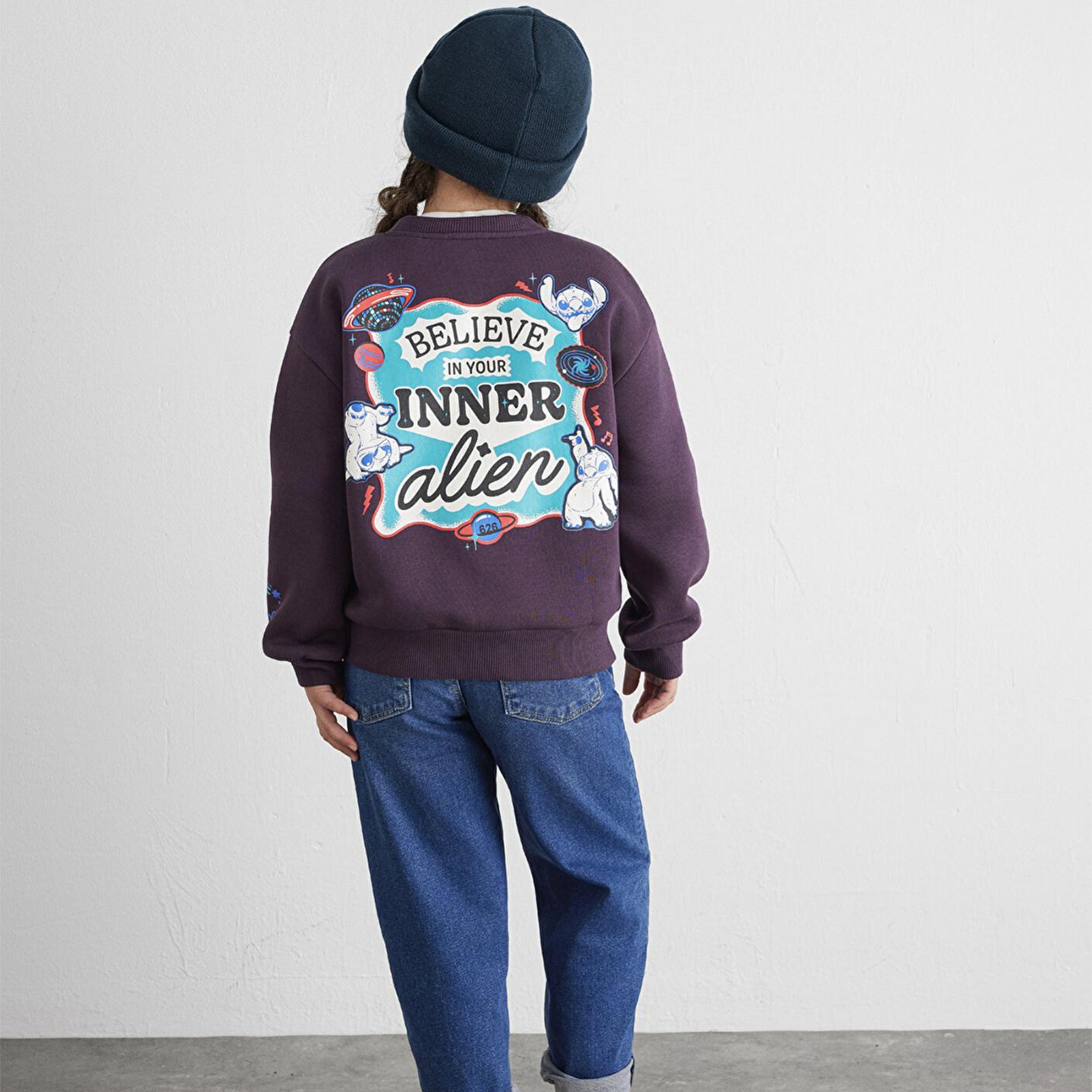 Mavi Stitch Baskılı Mor Sweatshirt 7S10161-70635