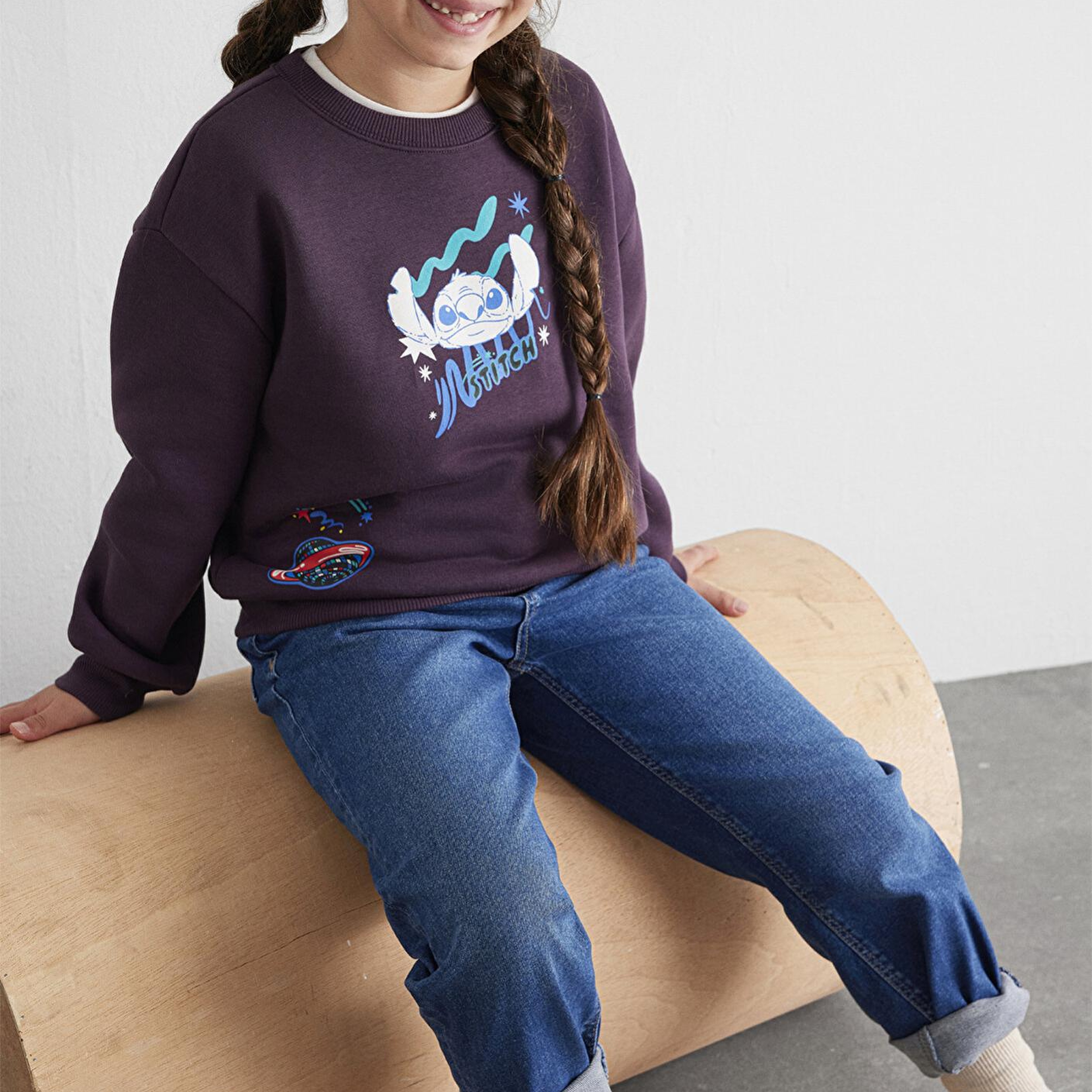 Mavi Stitch Baskılı Mor Sweatshirt 7S10161-70635