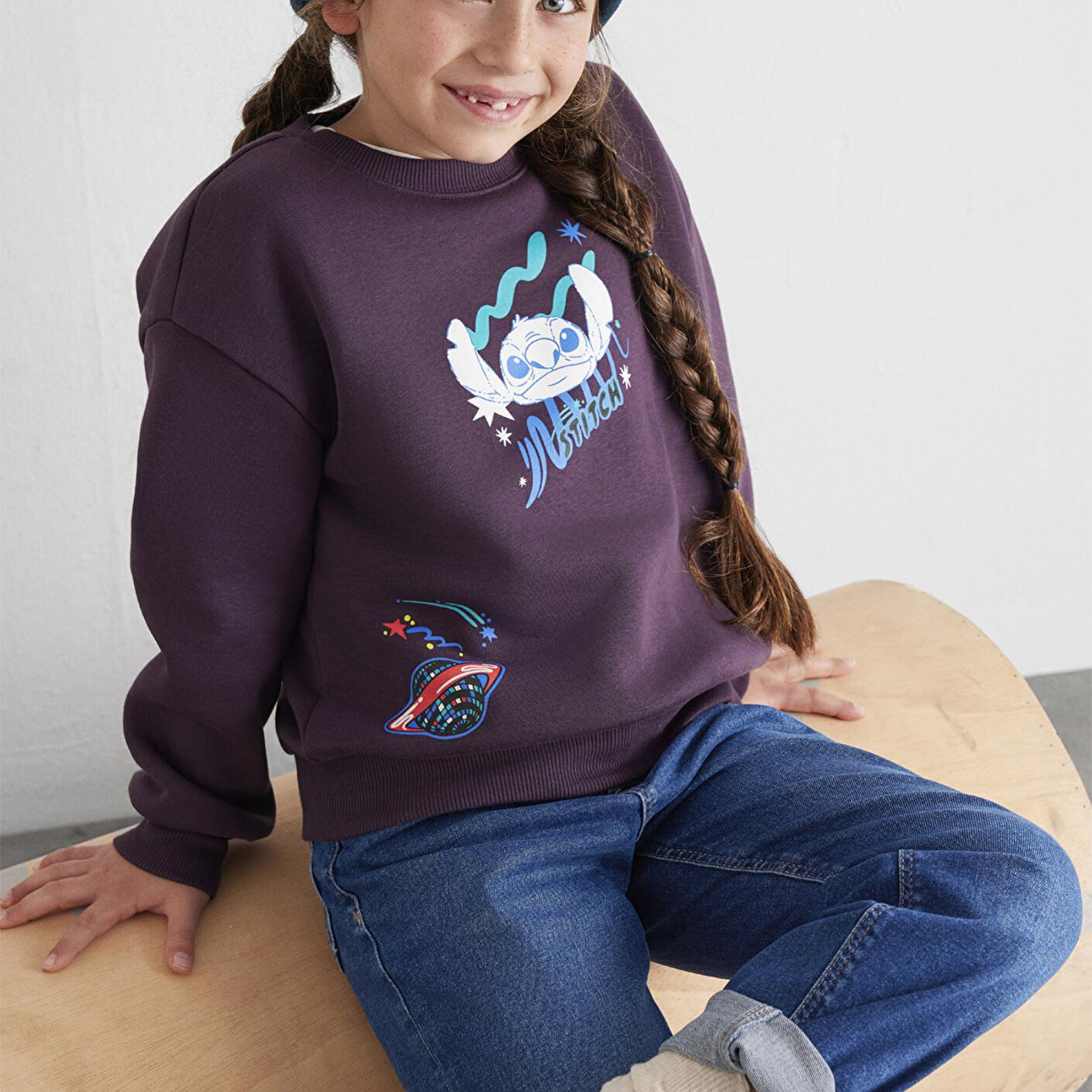 Mavi Stitch Baskılı Mor Sweatshirt 7S10161-70635