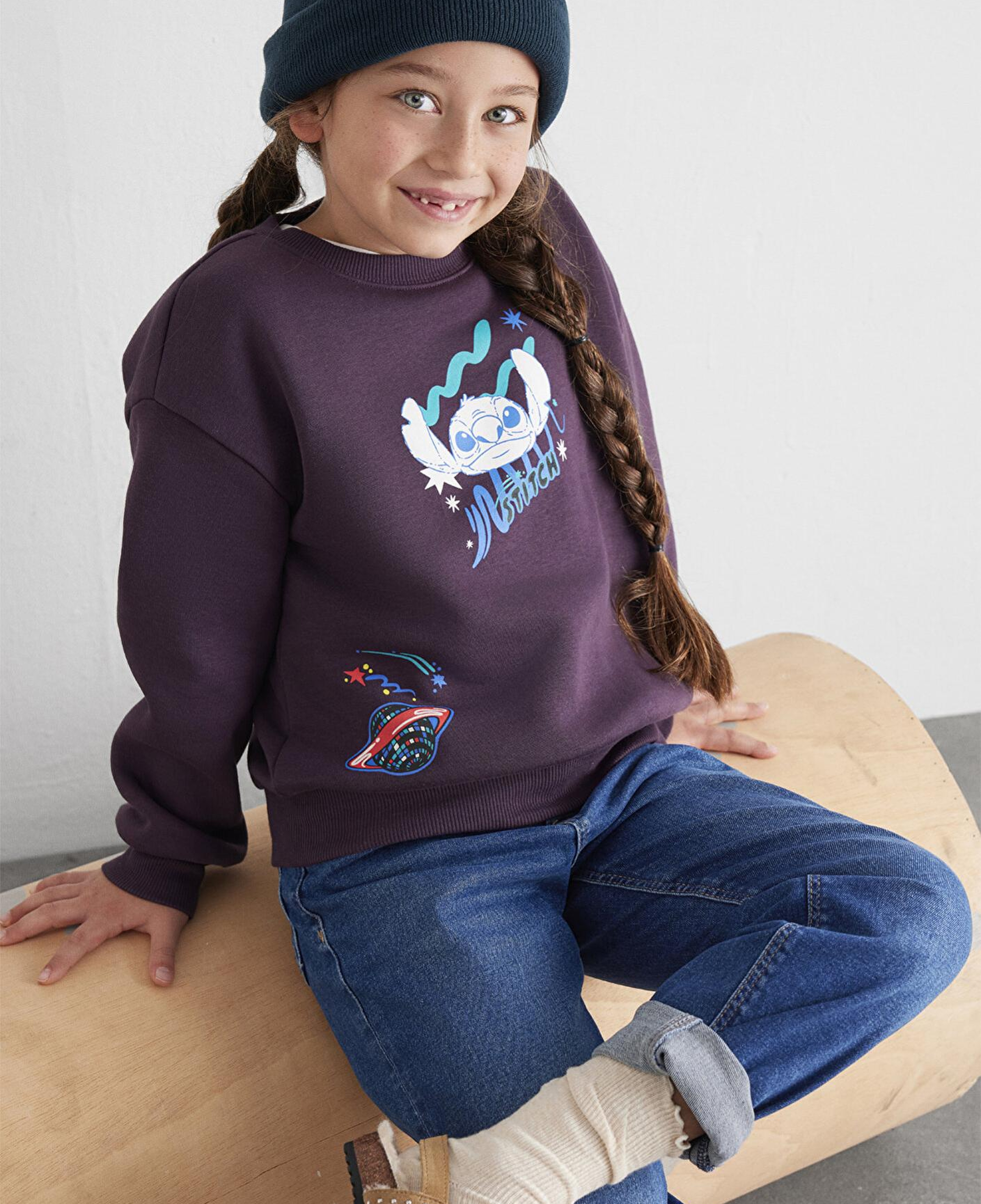 Mavi Stitch Baskılı Mor Sweatshirt 7S10161-70635