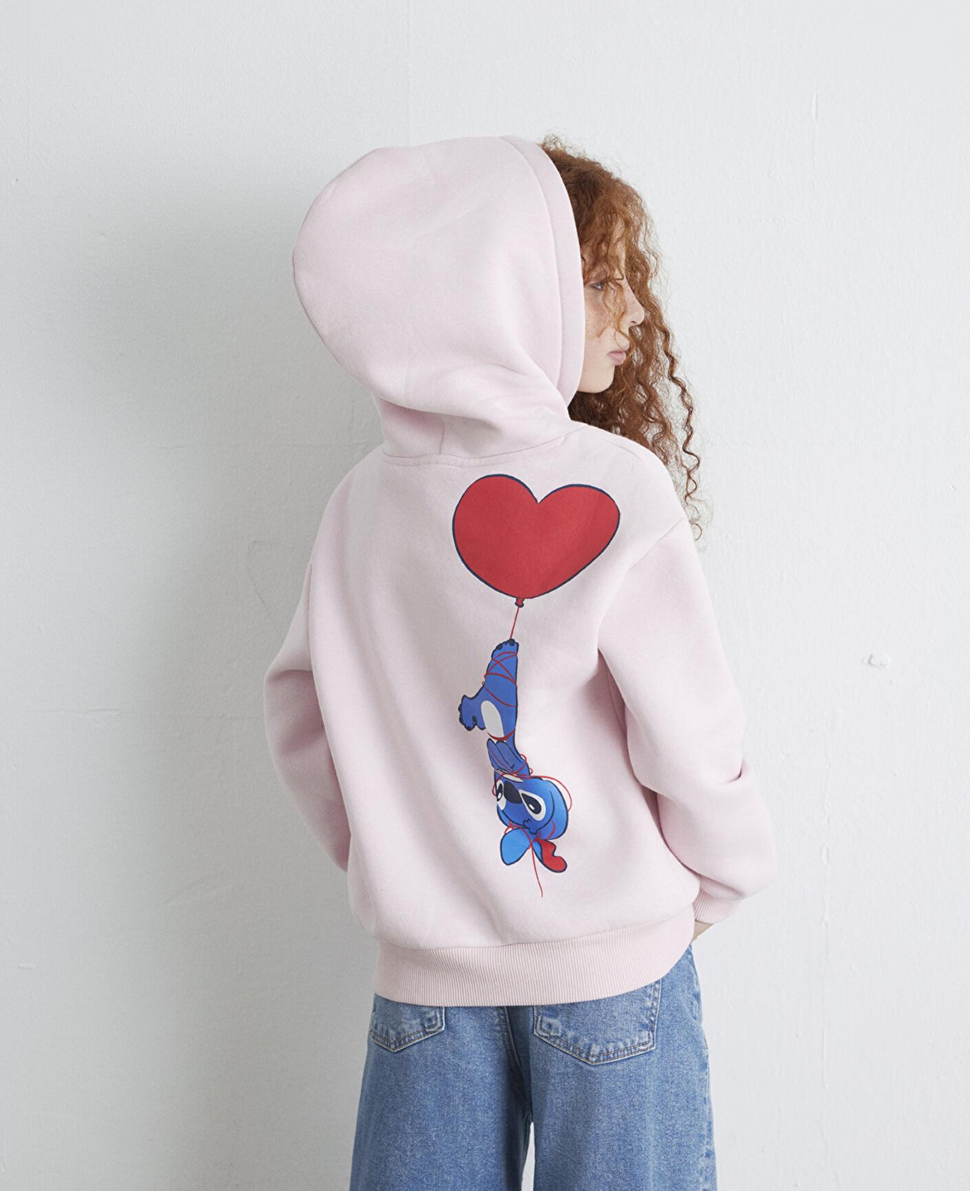 Mavi Stitch Baskılı Kapüşonlu Pembe Sweatshirt 7S10165-71007