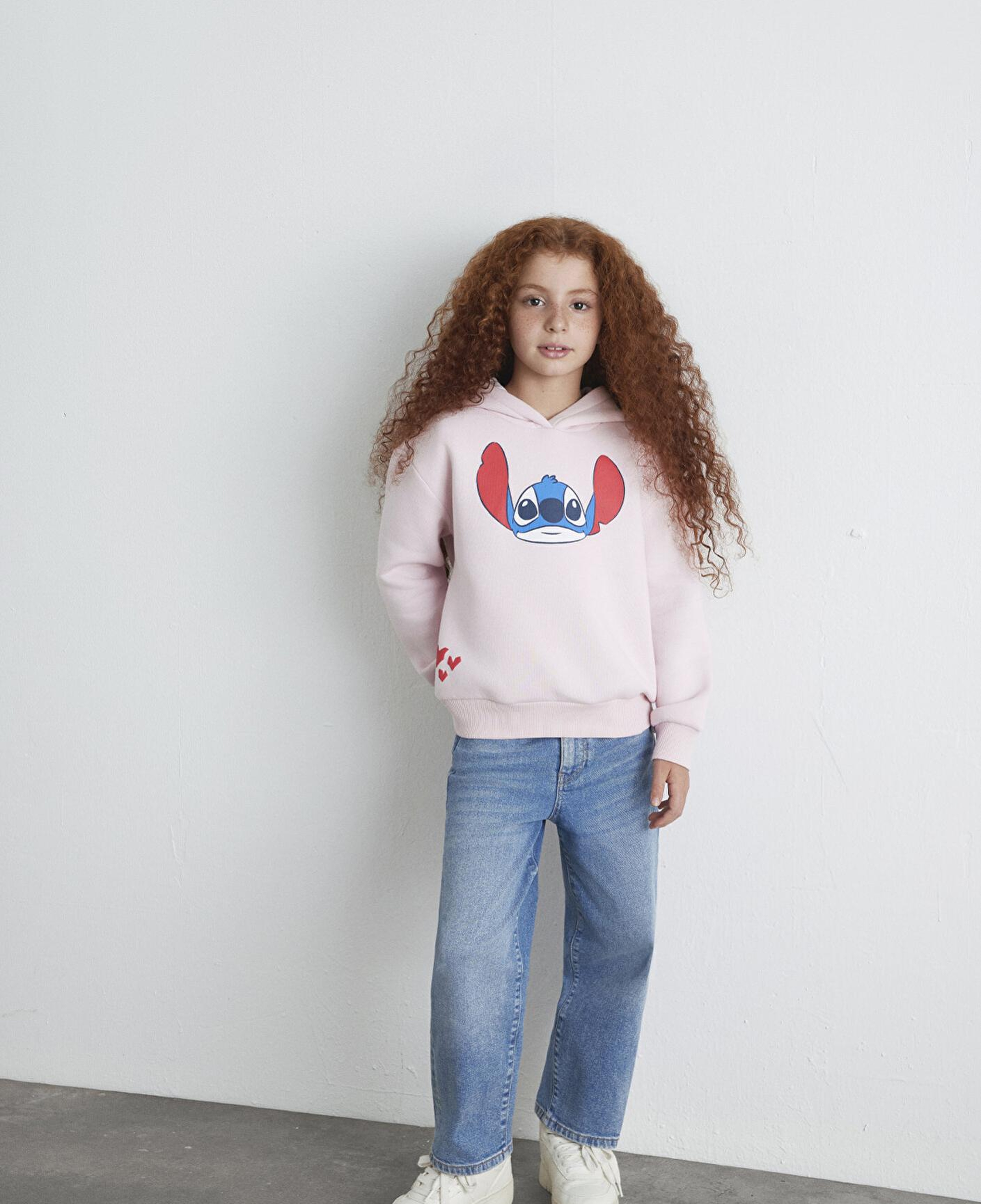 Mavi Stitch Baskılı Kapüşonlu Pembe Sweatshirt 7S10165-71007
