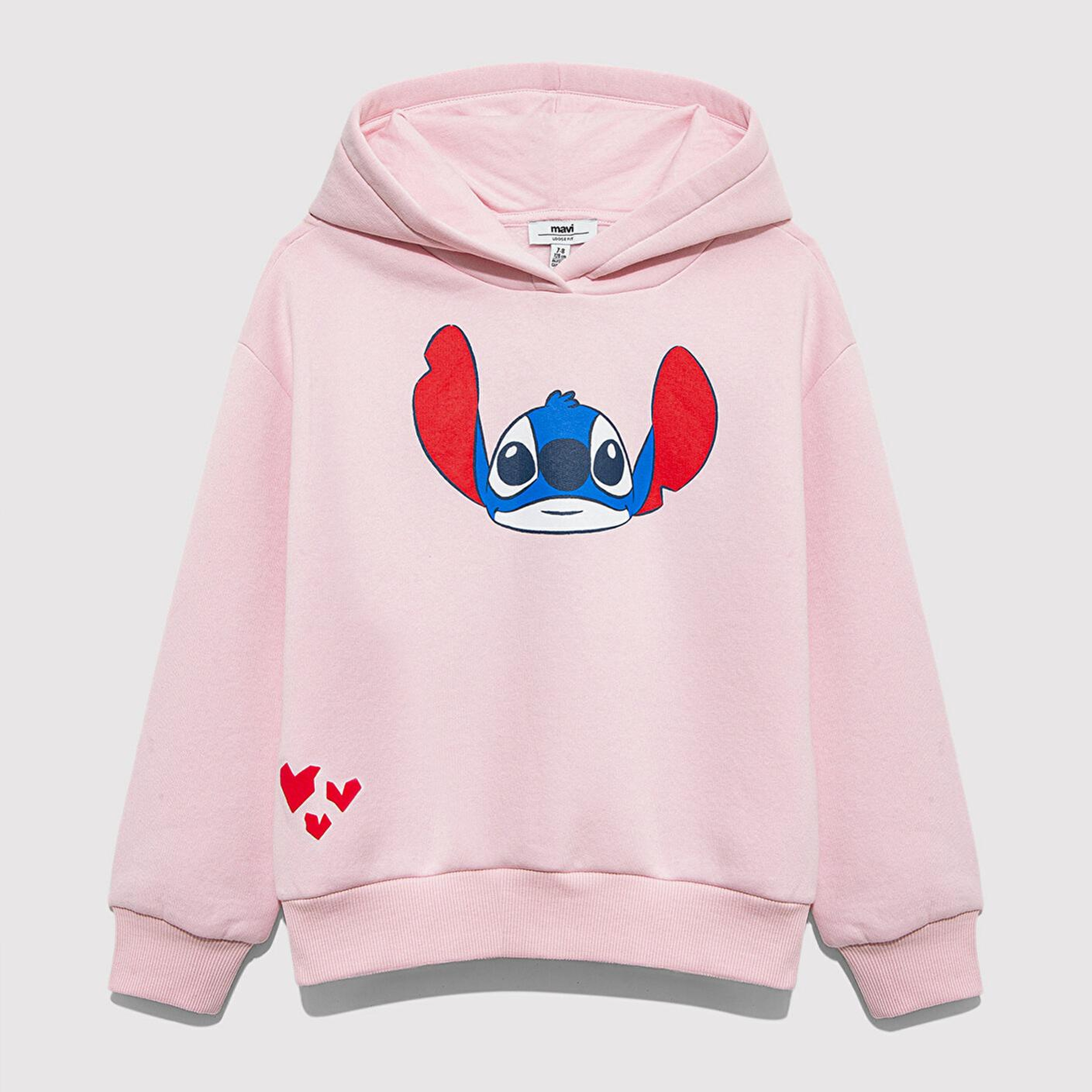 Mavi Stitch Baskılı Kapüşonlu Pembe Sweatshirt 7S10165-71007