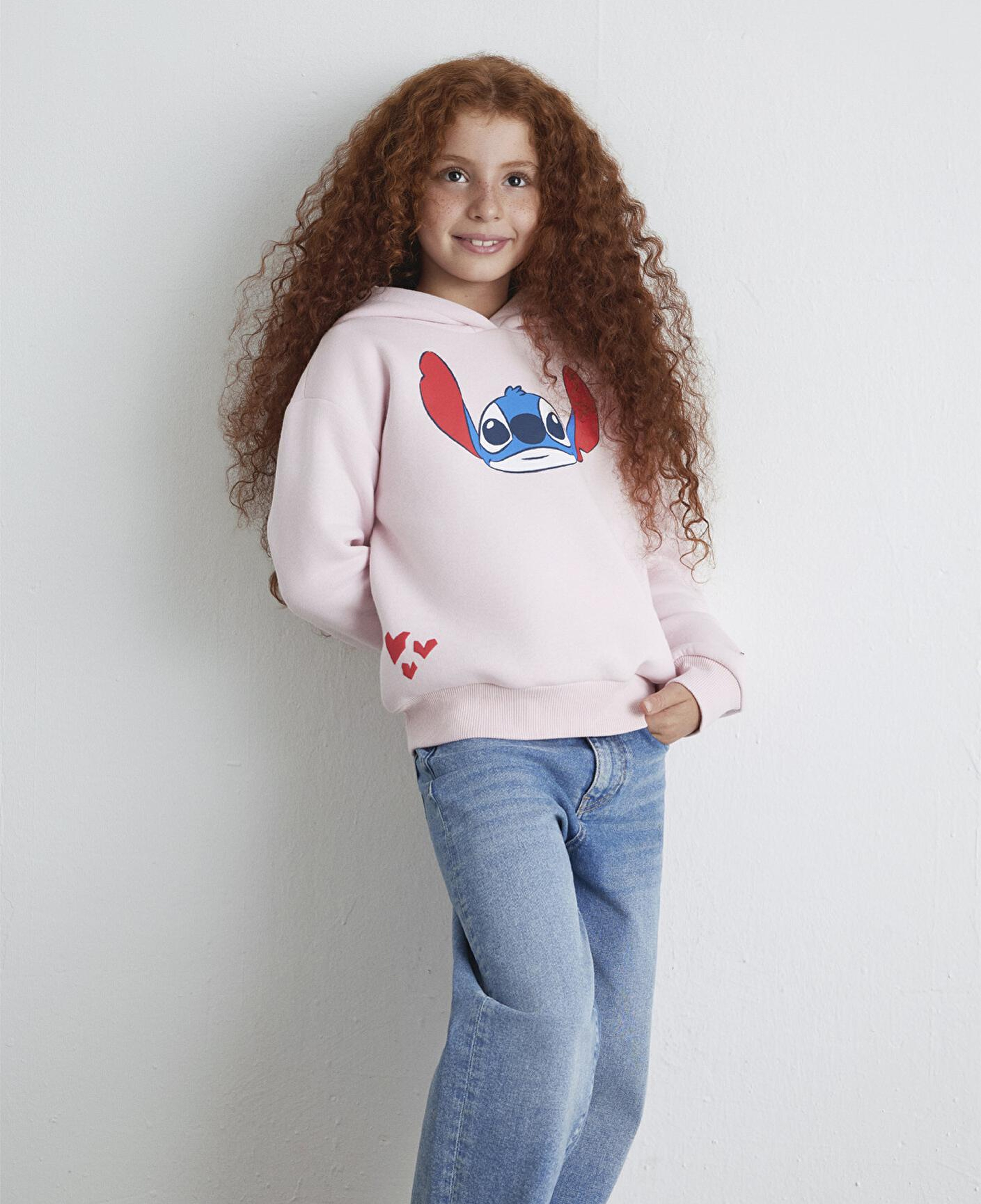 Mavi Stitch Baskılı Kapüşonlu Pembe Sweatshirt 7S10165-71007