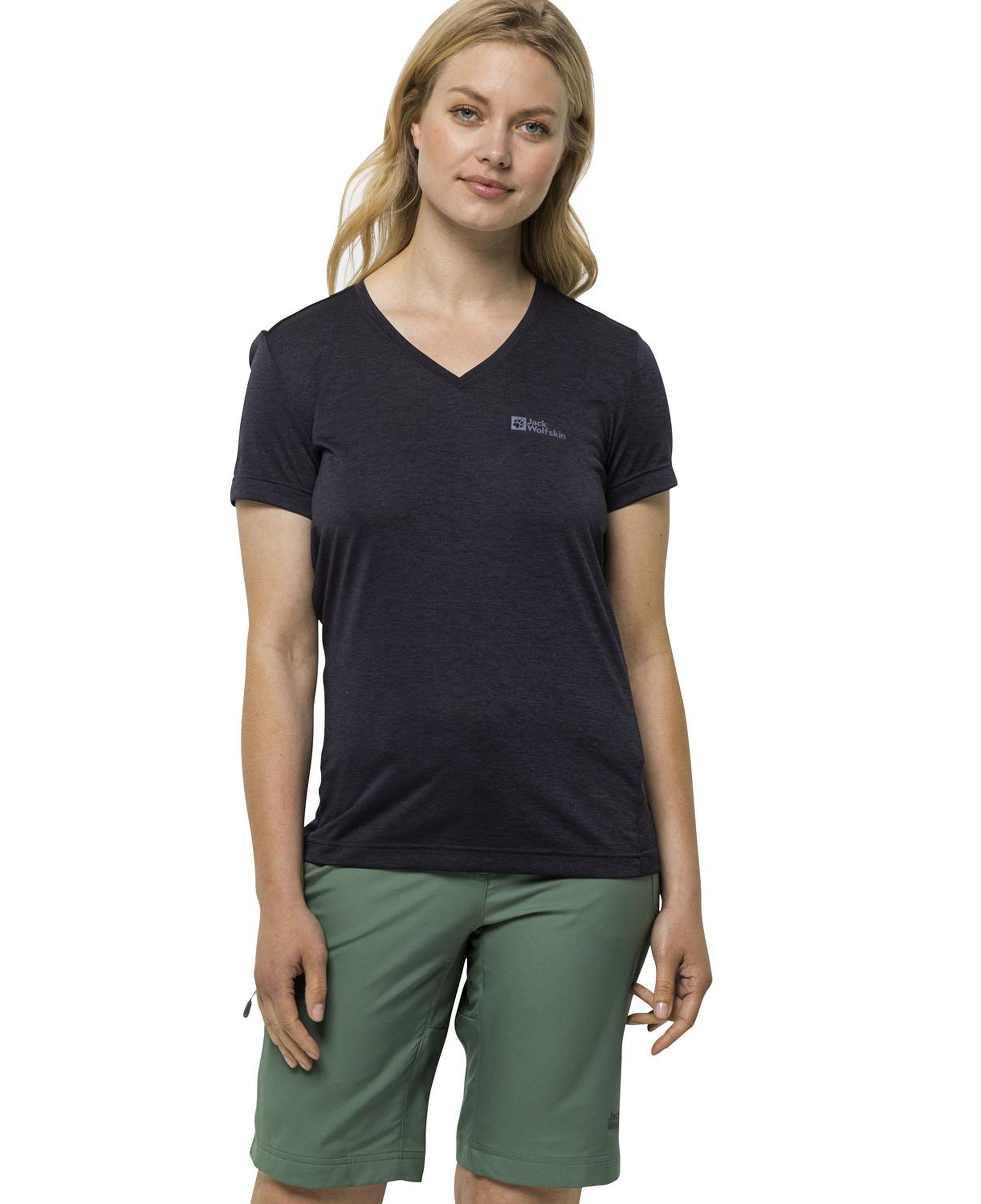 Jack Wolfskin Crosstrail T Kadın Mavi Tişört