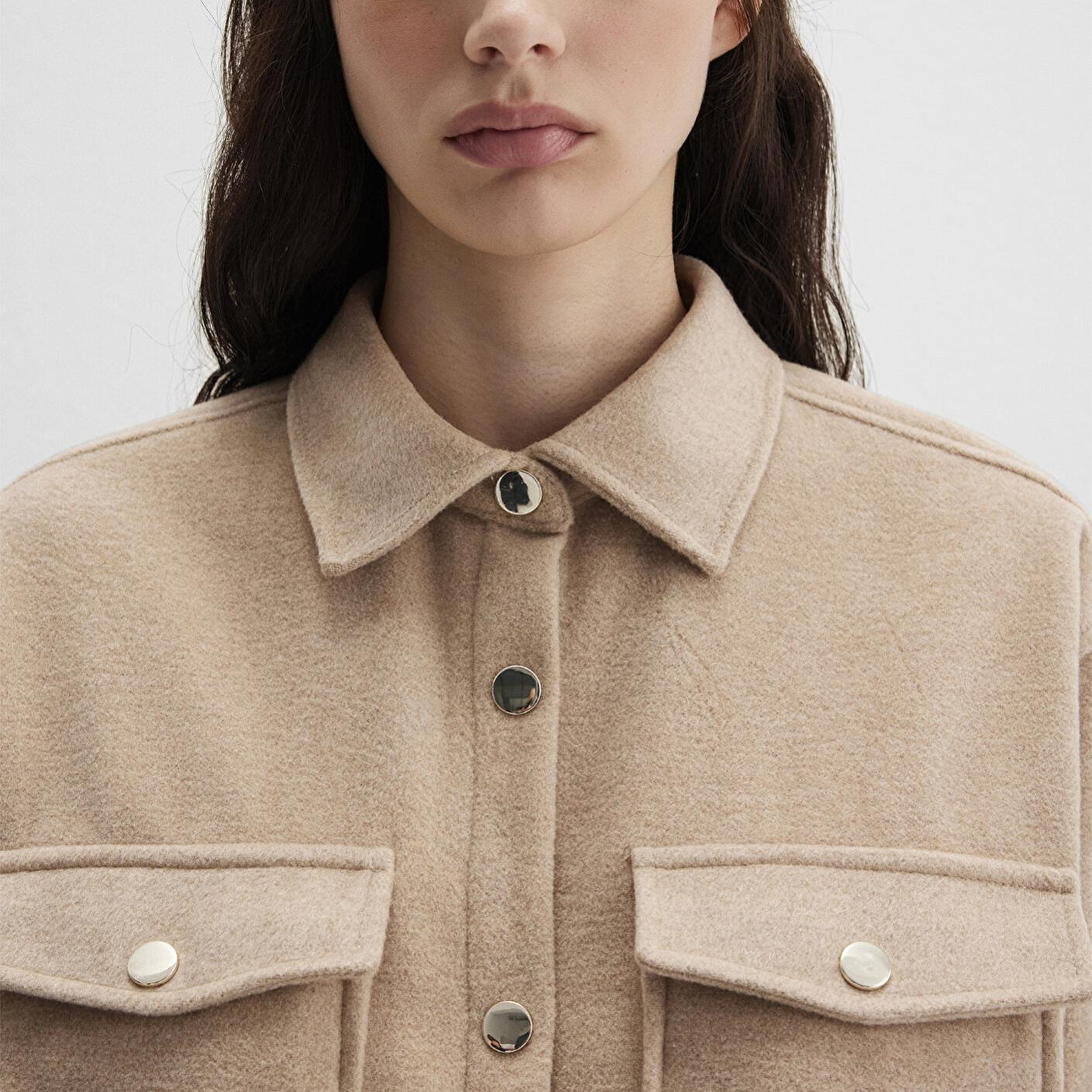 Mavi Bej Gömlek Loose Fit / Bol Rahat Kesim 1211281-80084