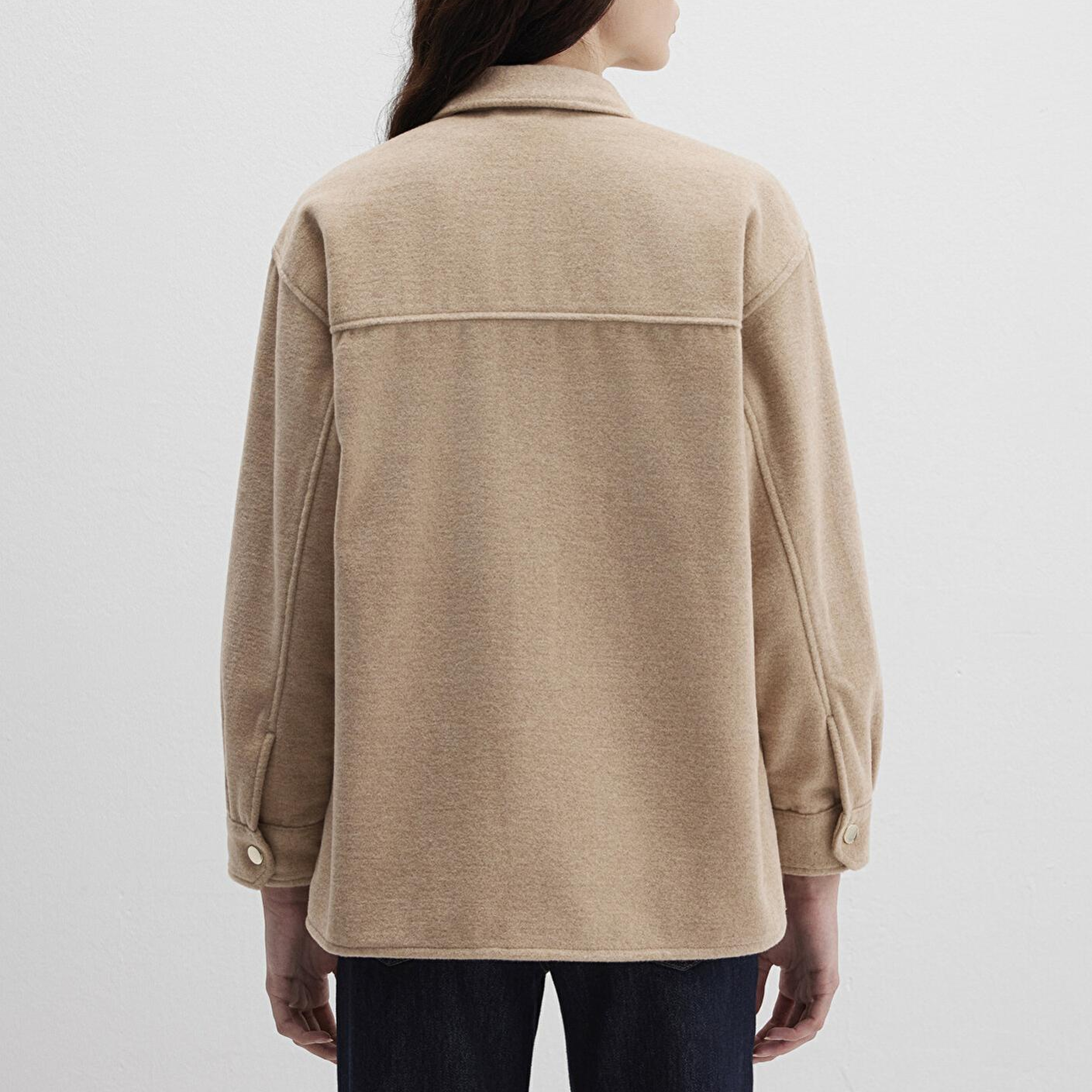 Mavi Bej Gömlek Loose Fit / Bol Rahat Kesim 1211281-80084