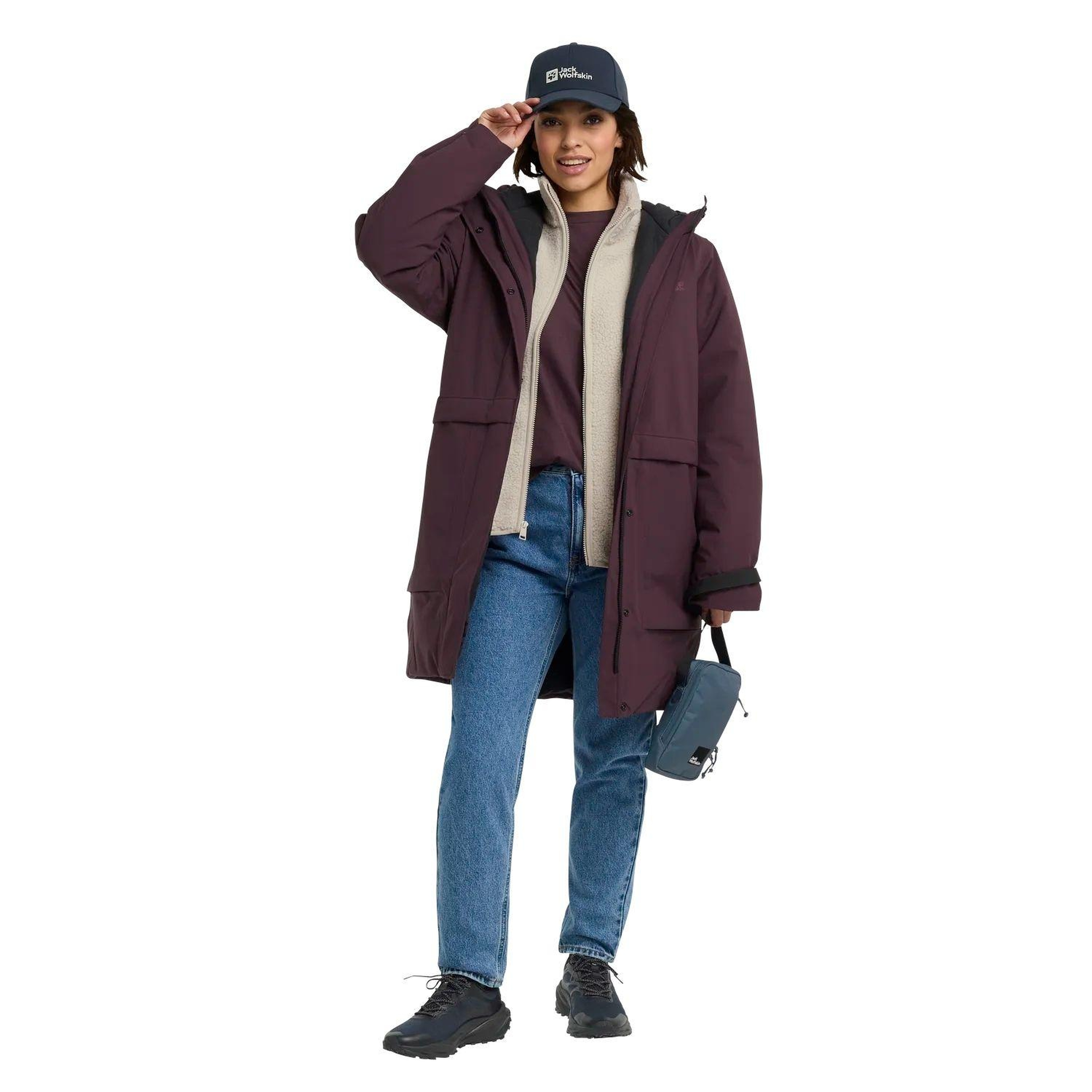 Jack Wolfskin Wintertide Kadın Mor Outdoor Ceketi