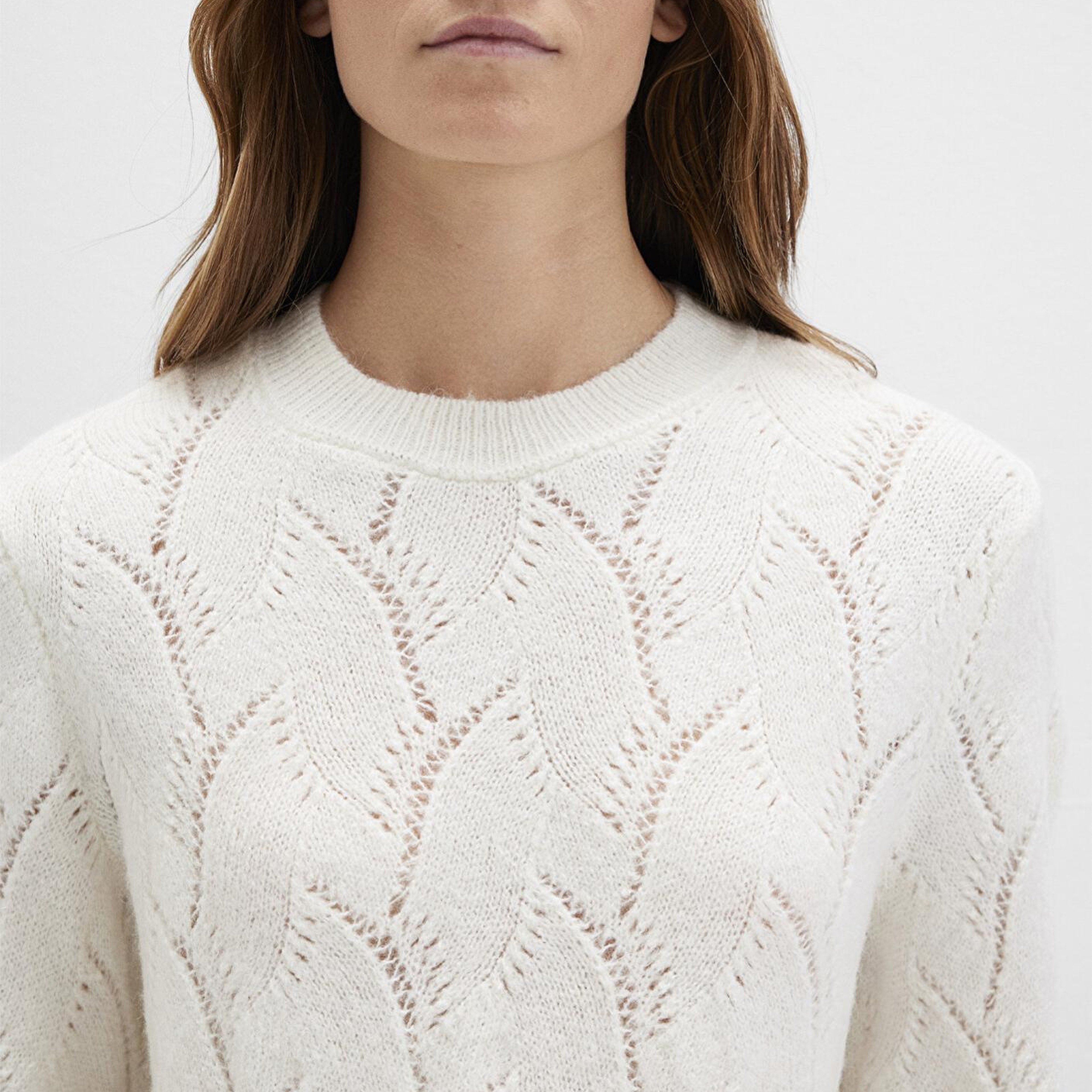 Mavi Alpaka Karışımlı Bisiklet Yaka Ekru Kazak Regular Fit / Normal Kesim 1710799-70057