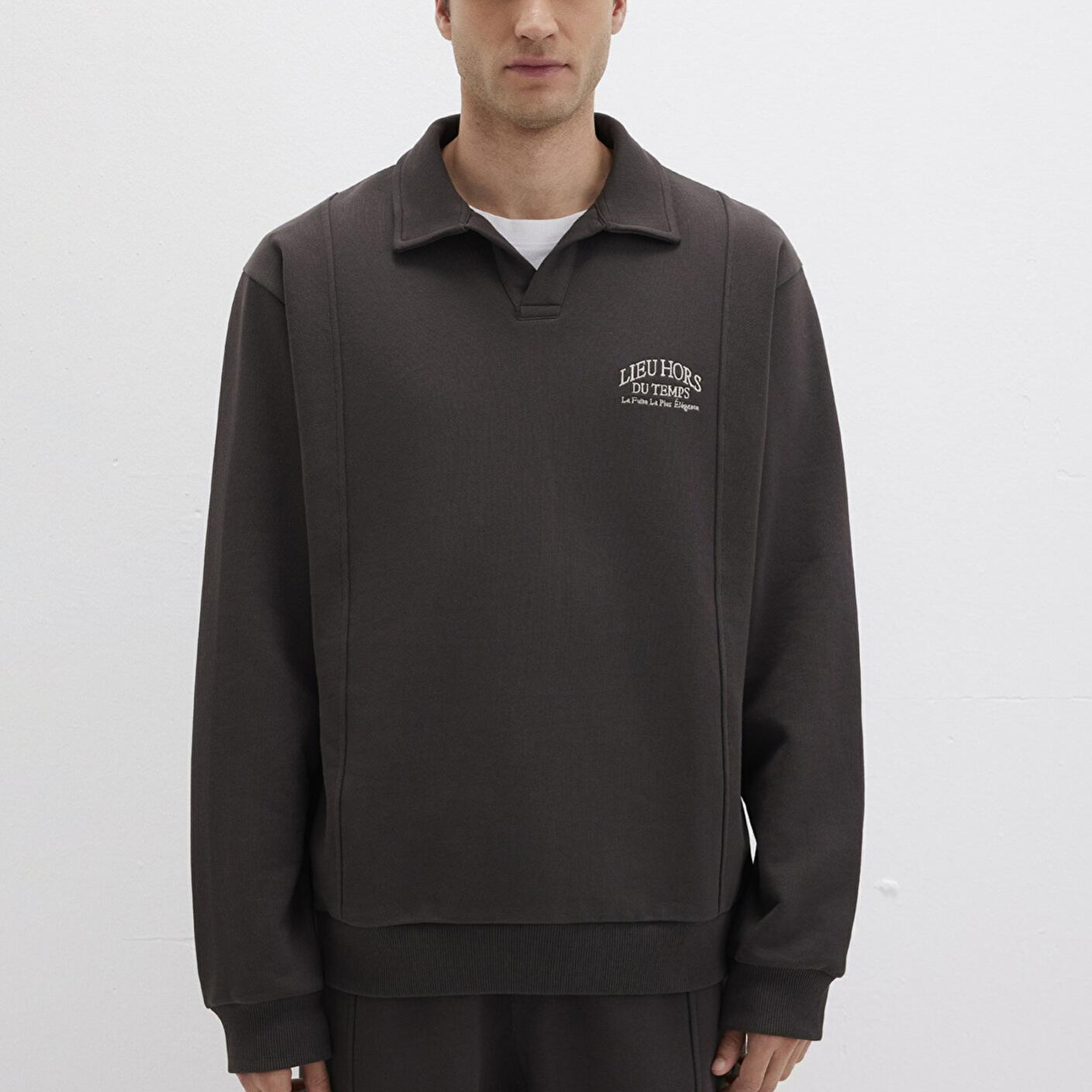 Mavi Polo Yaka Kahverengi Sweatshirt 0S10479-70219