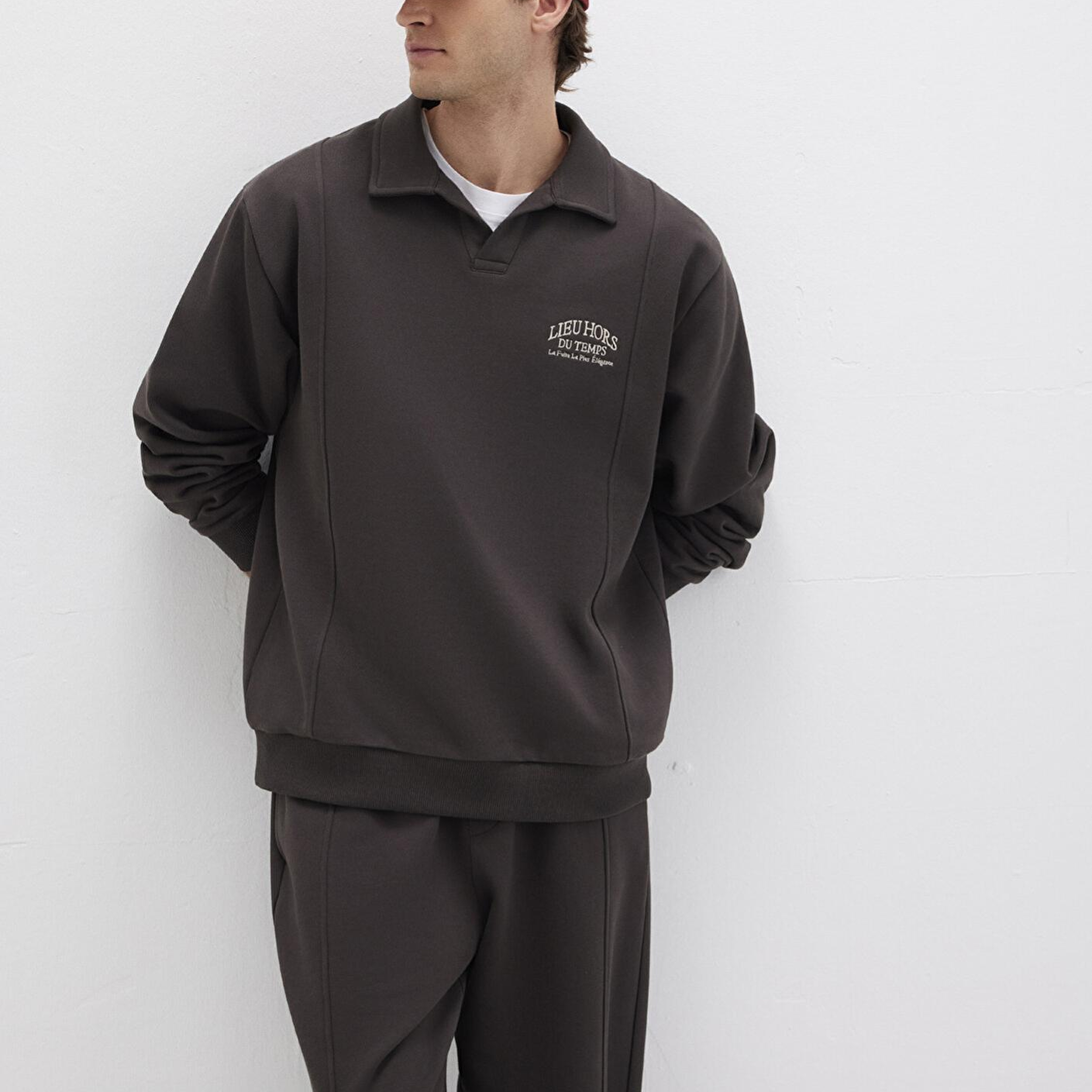 Mavi Polo Yaka Kahverengi Sweatshirt 0S10479-70219