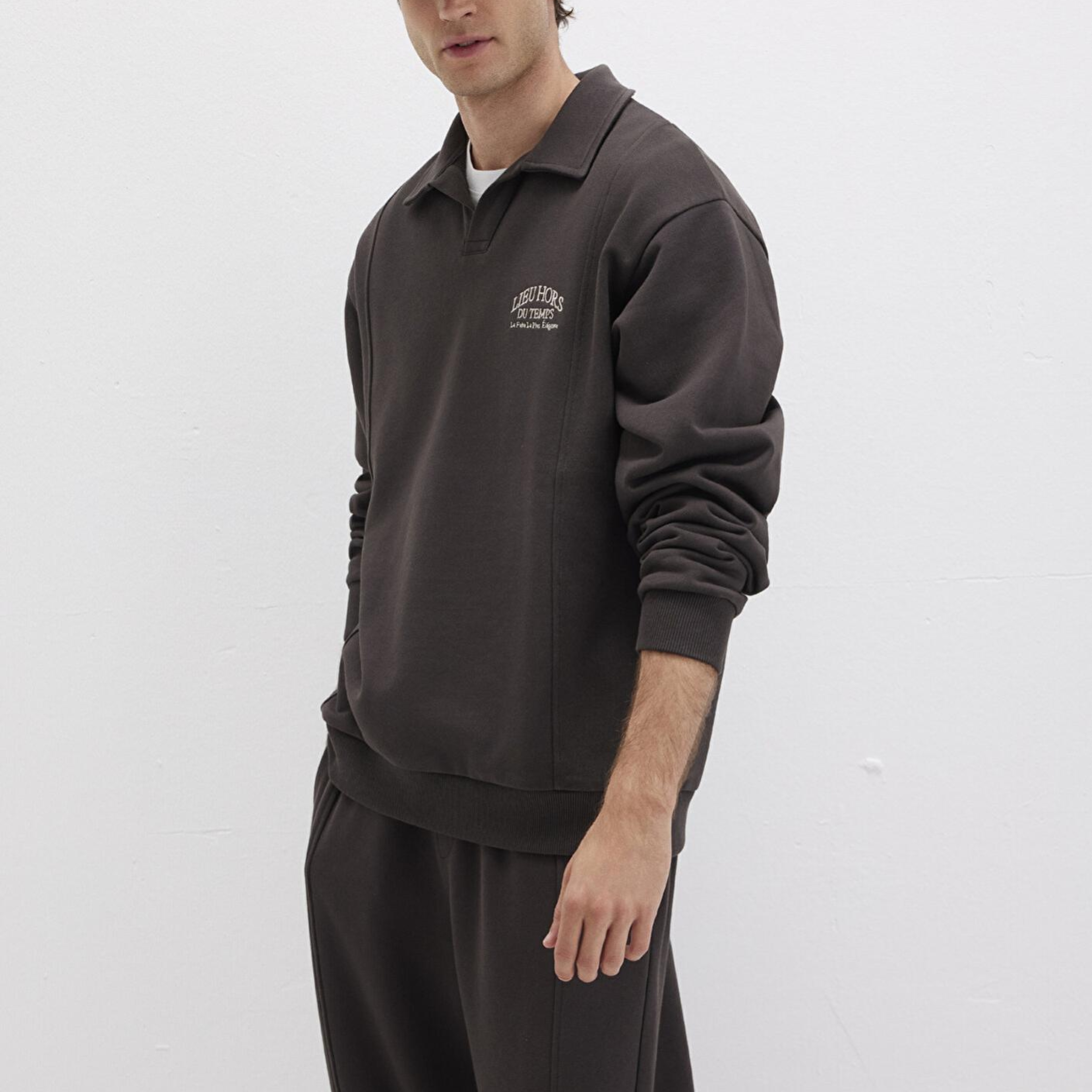 Mavi Polo Yaka Kahverengi Sweatshirt 0S10479-70219