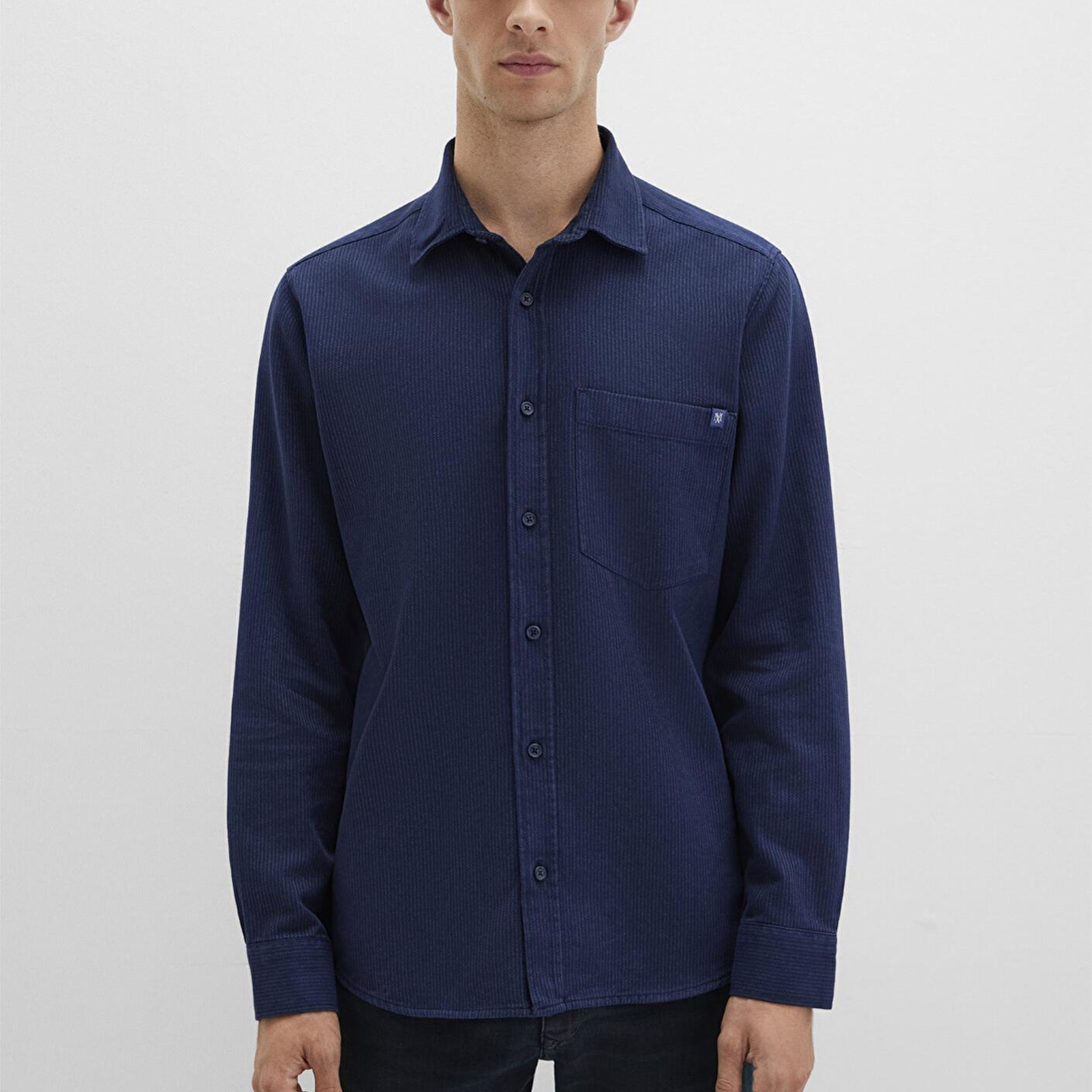 Mavi Çizgili Lacivert Gömlek Regular Fit / Normal Kesim 0211775-91324