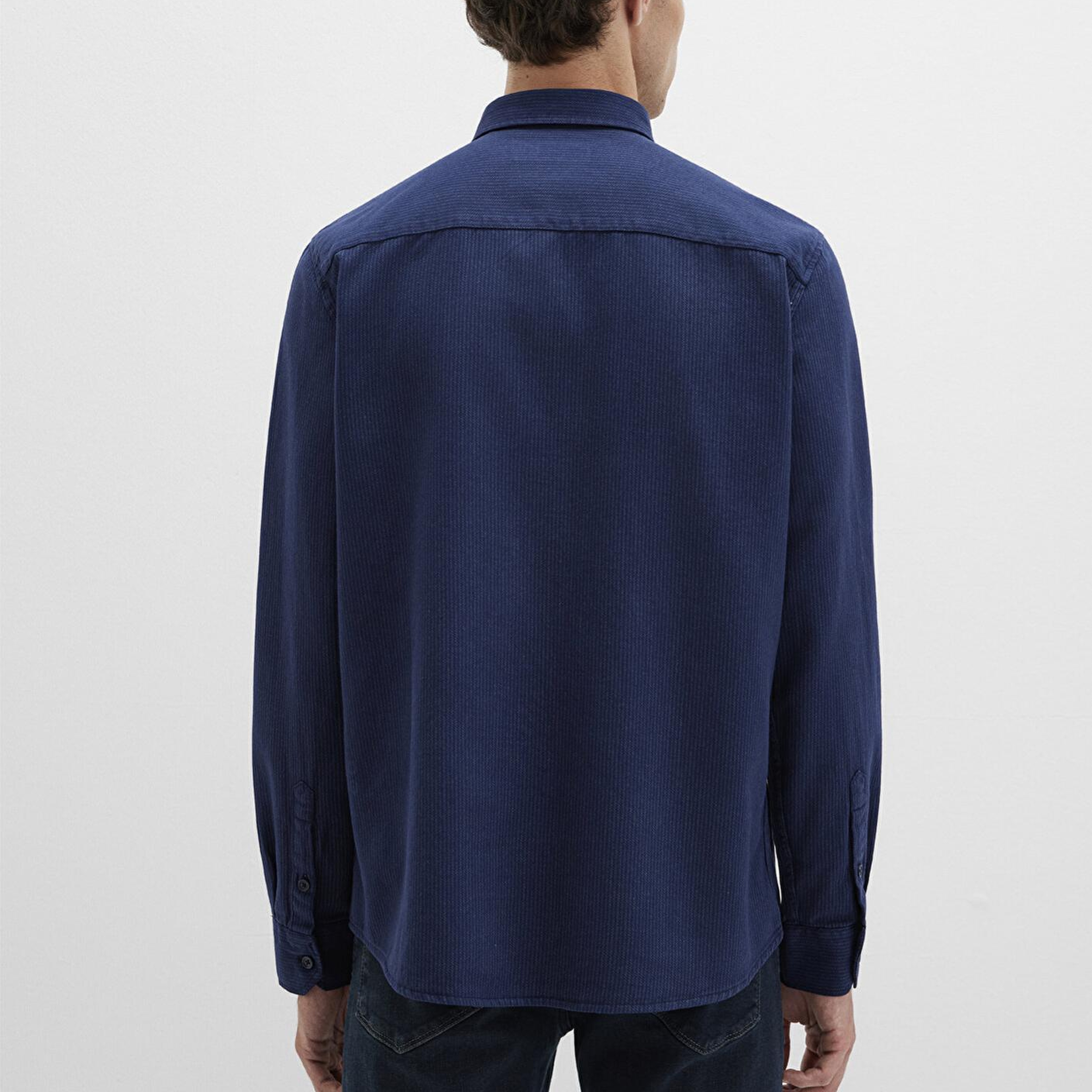 Mavi Çizgili Lacivert Gömlek Regular Fit / Normal Kesim 0211775-91324