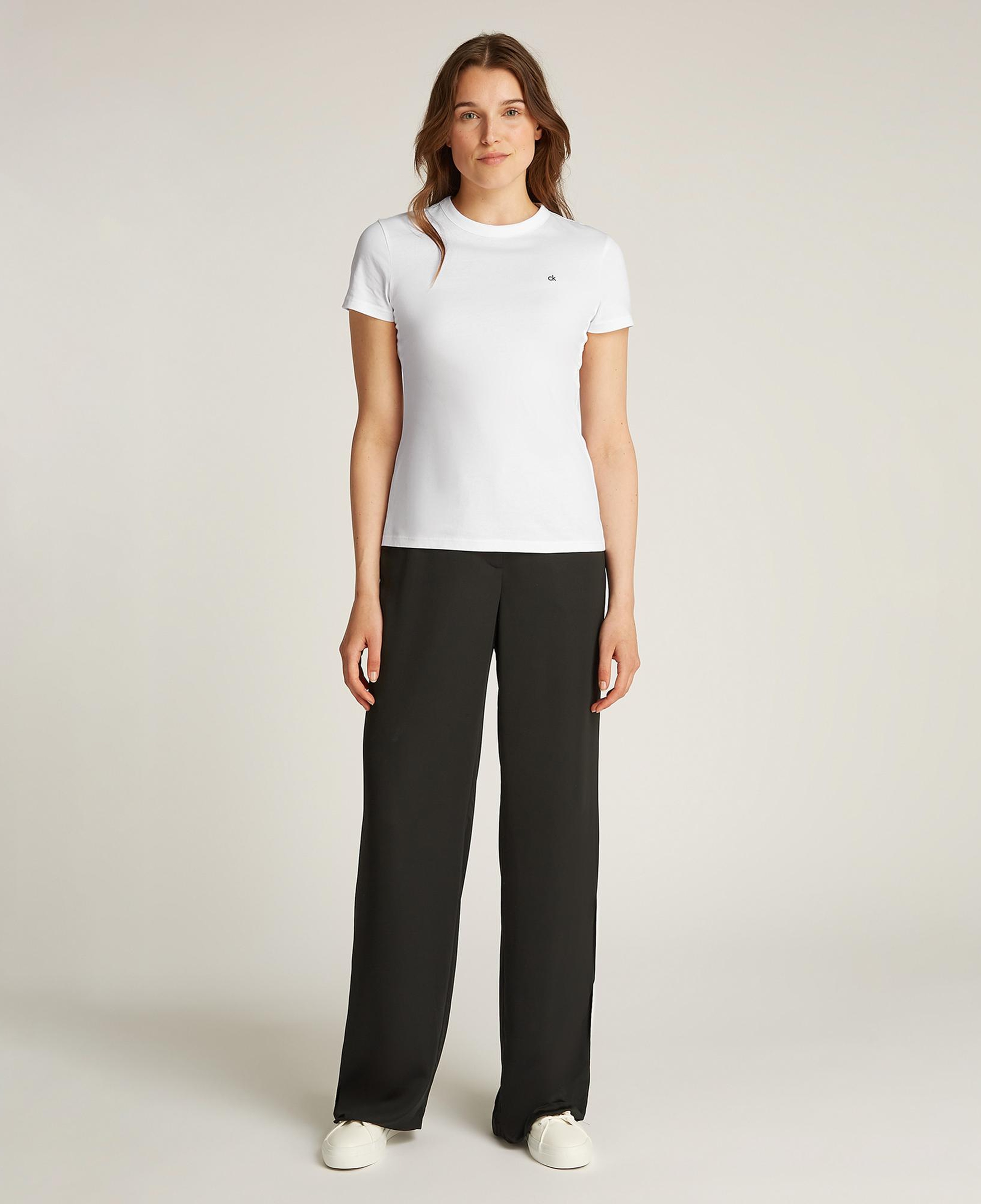 Calvin Klein Graphic Slim Kadın Beyaz T-Shirt