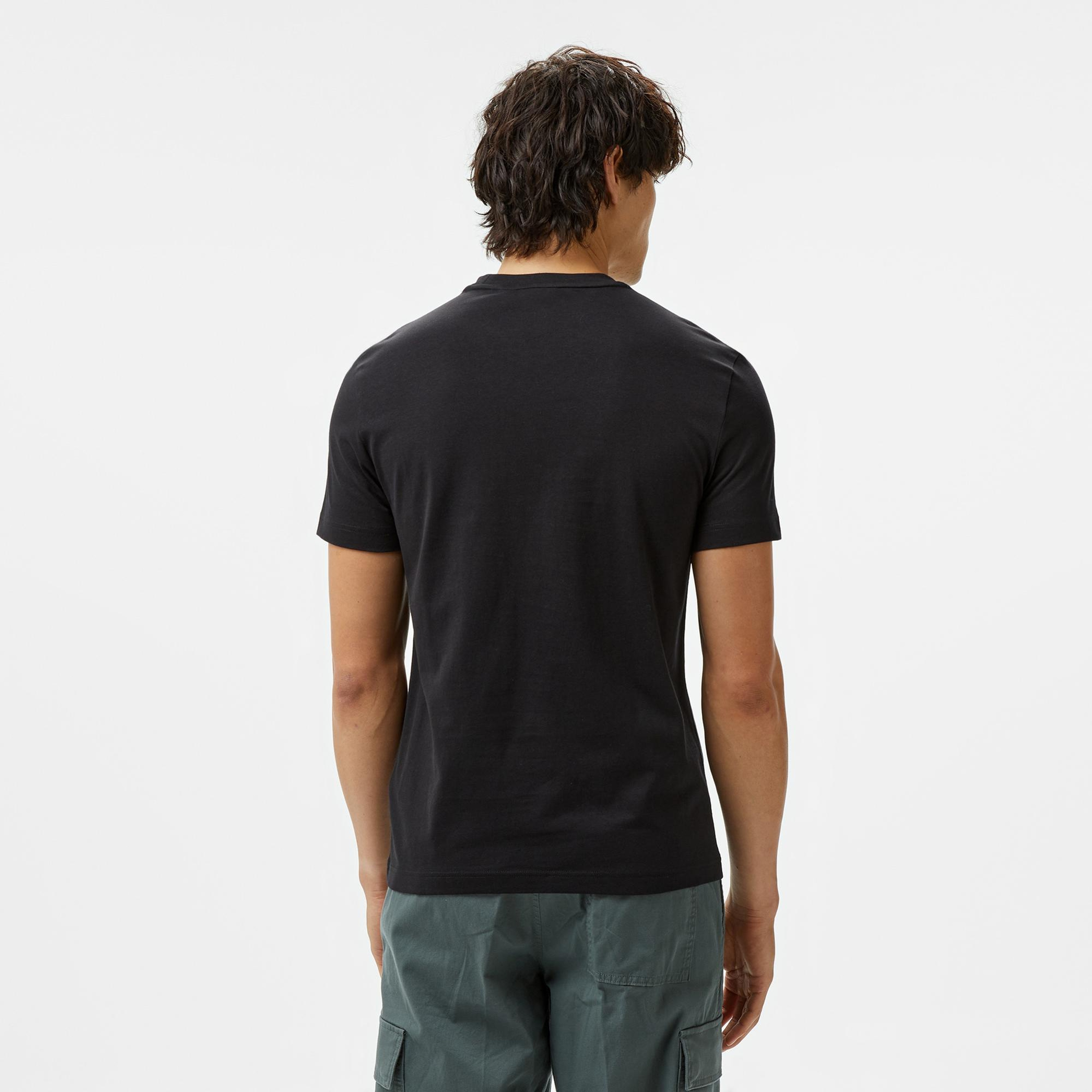 Calvin Klein Vertical Lines Graphic Erkek Siyah T-Shirt