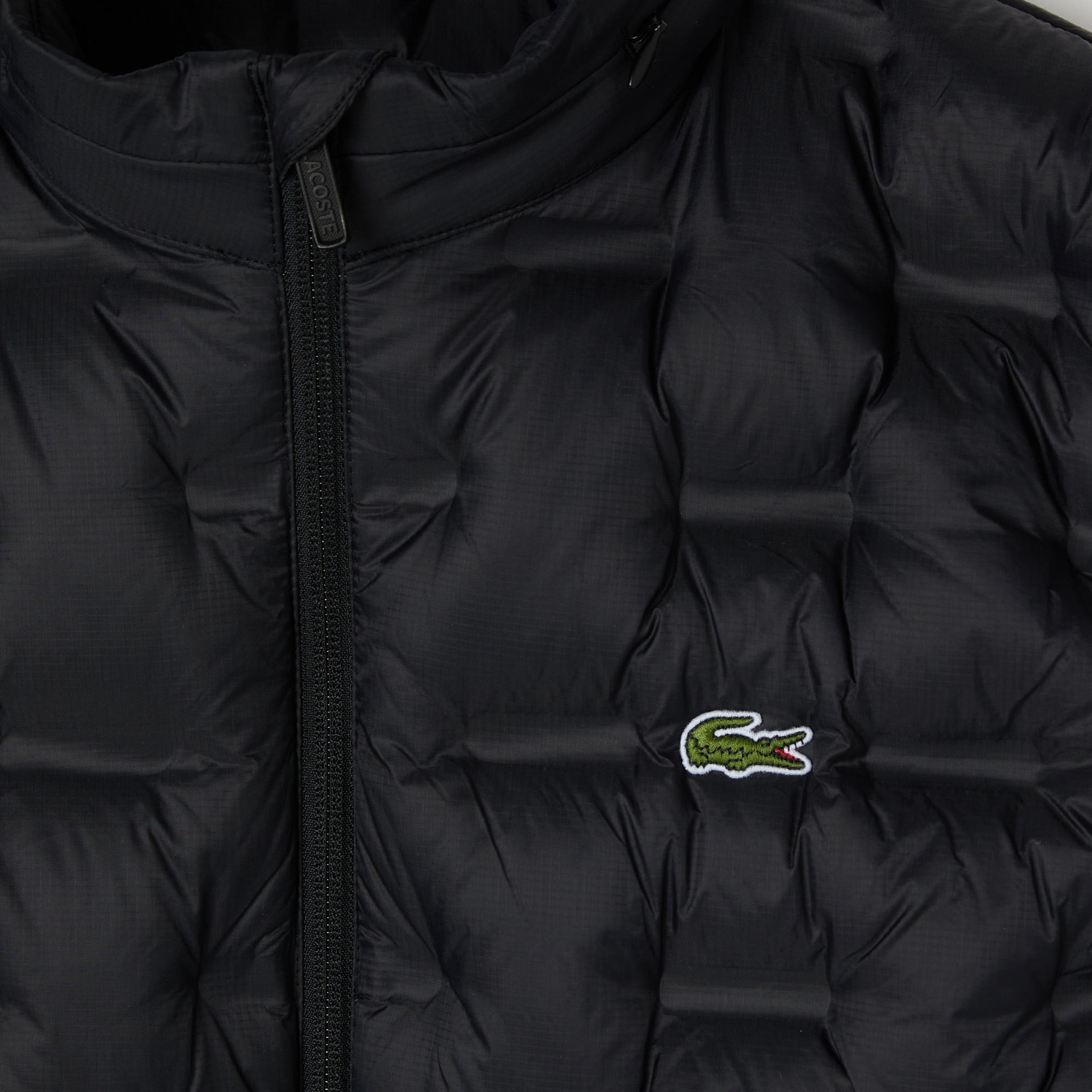 Lacoste Erkek Dik Yaka Kapitone Siyah Yelek