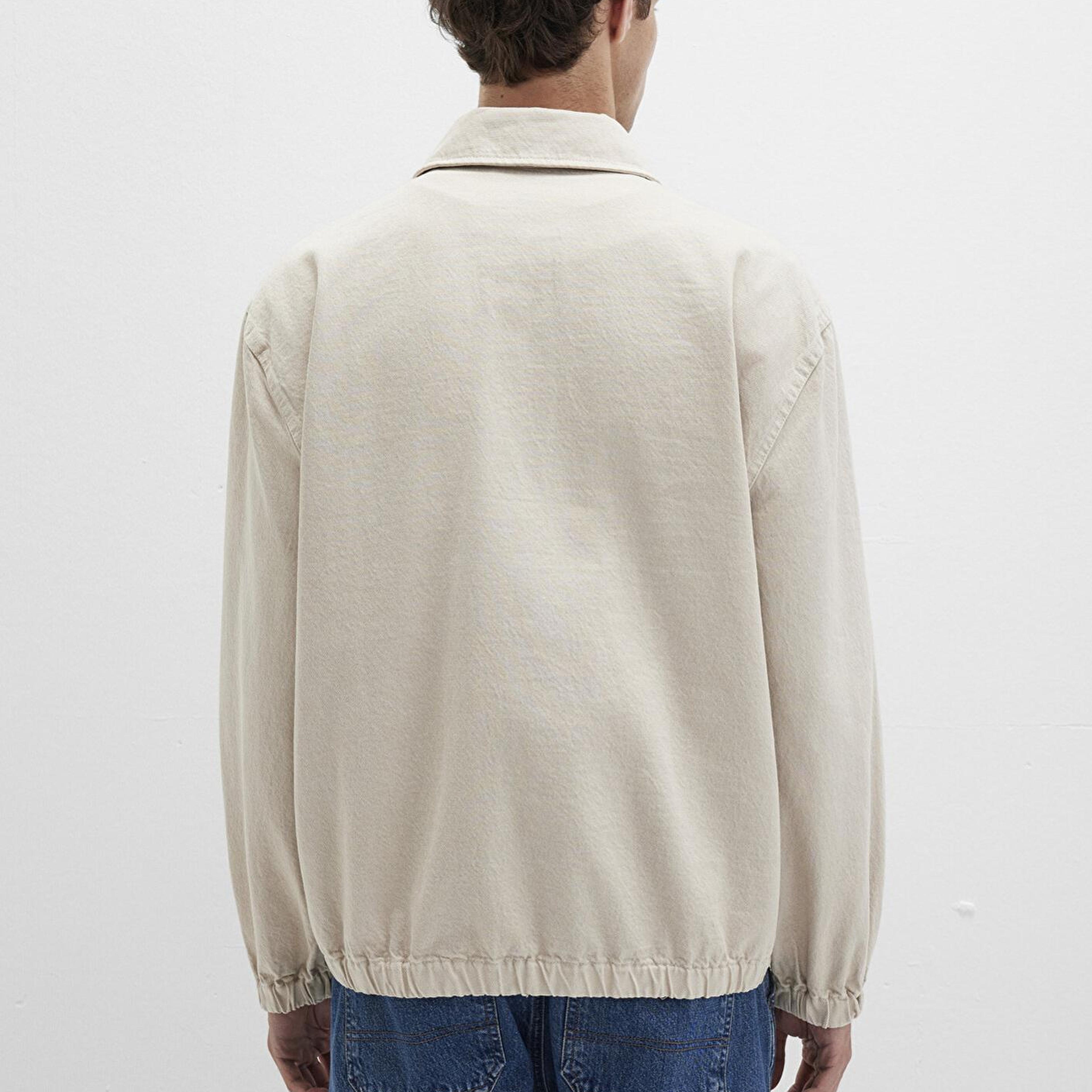 Mavi Yarı Fermuarlı Ekru Gömlek 0211784-81202