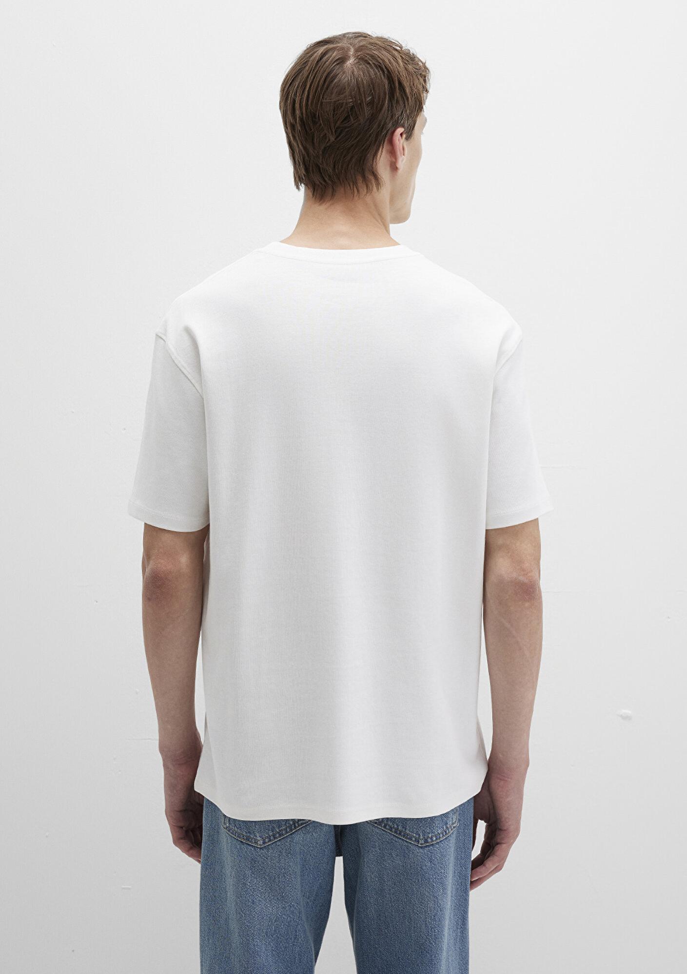 Mavi Mavi Logo Beyaz Basic İnterlok Tişört Loose Fit / Bol Rahat Kesim 0613102-80194