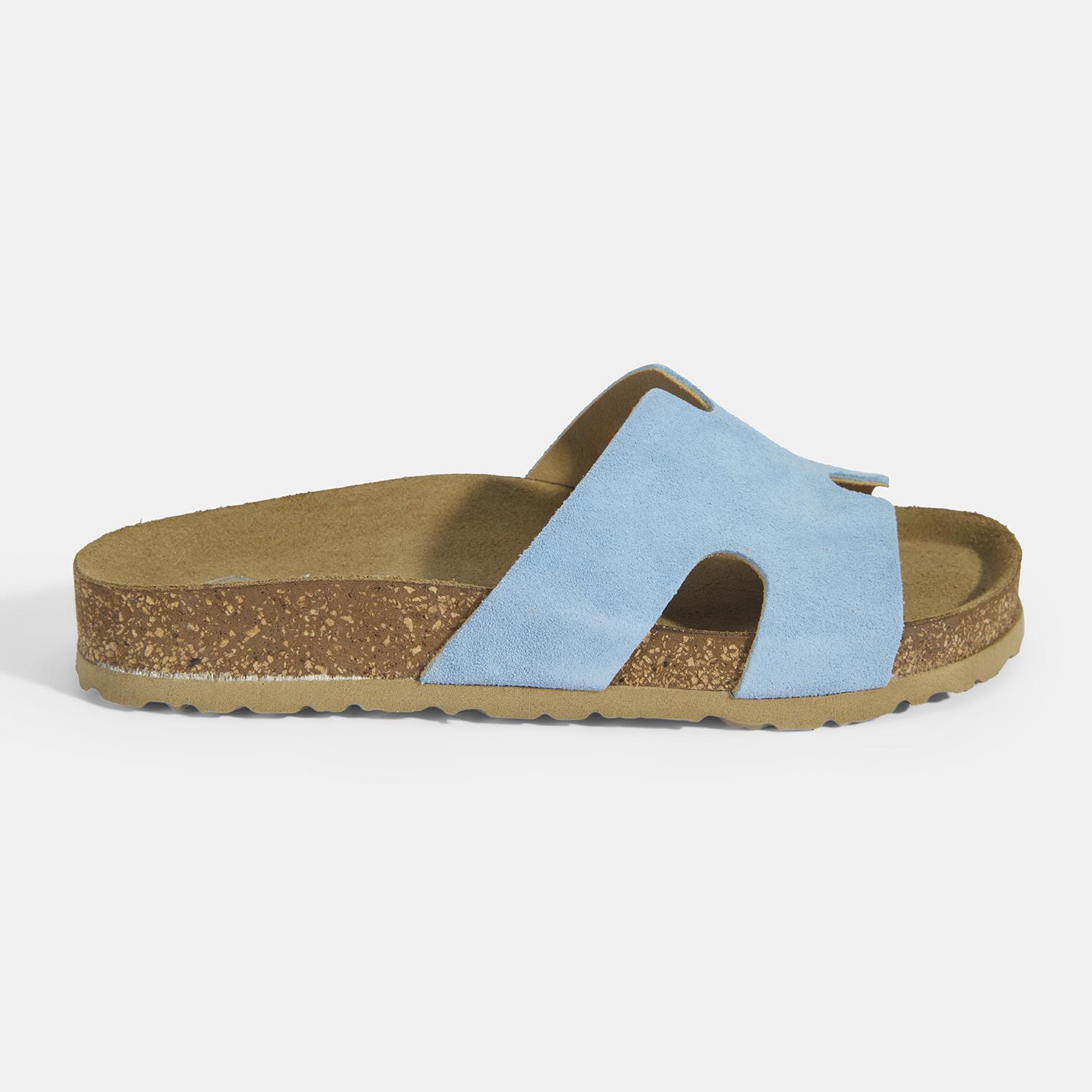 Kadın Mavi Süet Terlik