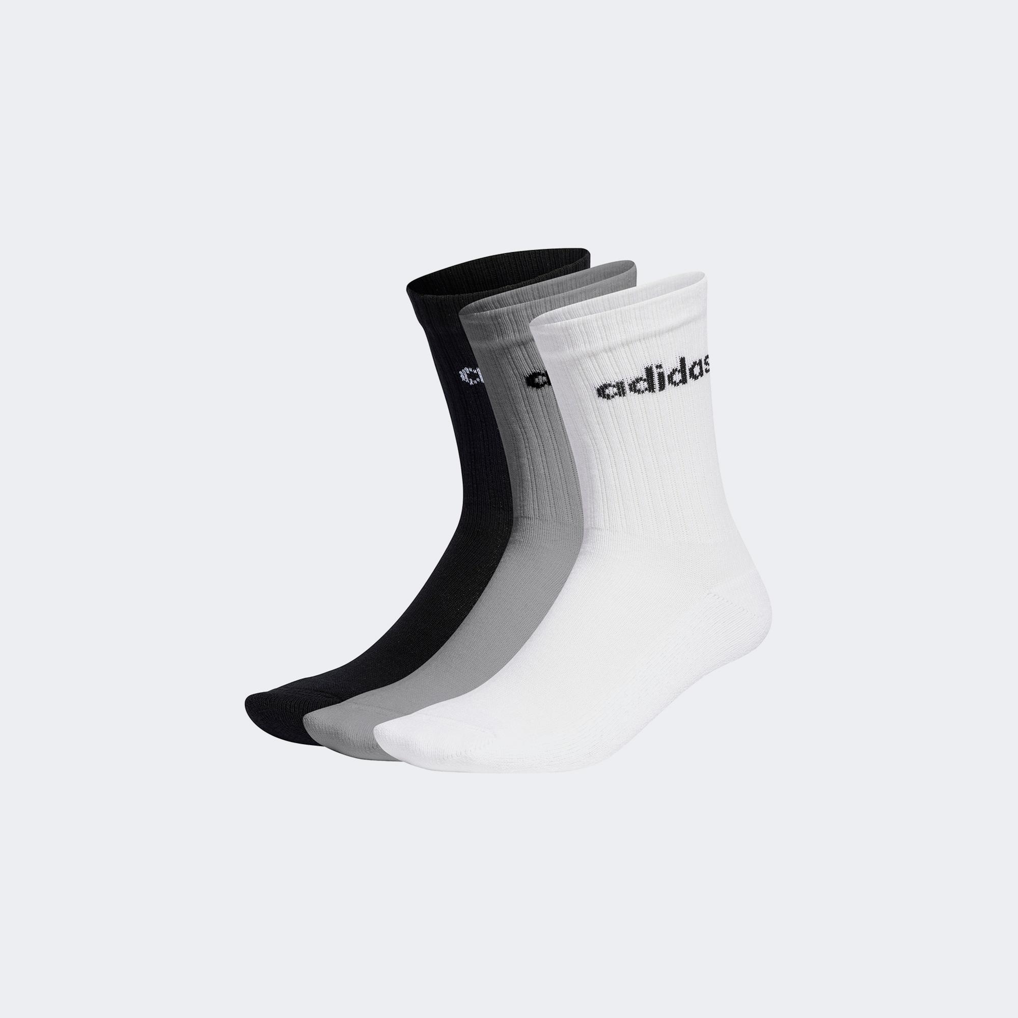 adidas Linear Crew 3' lü Unisex Gri Çorap