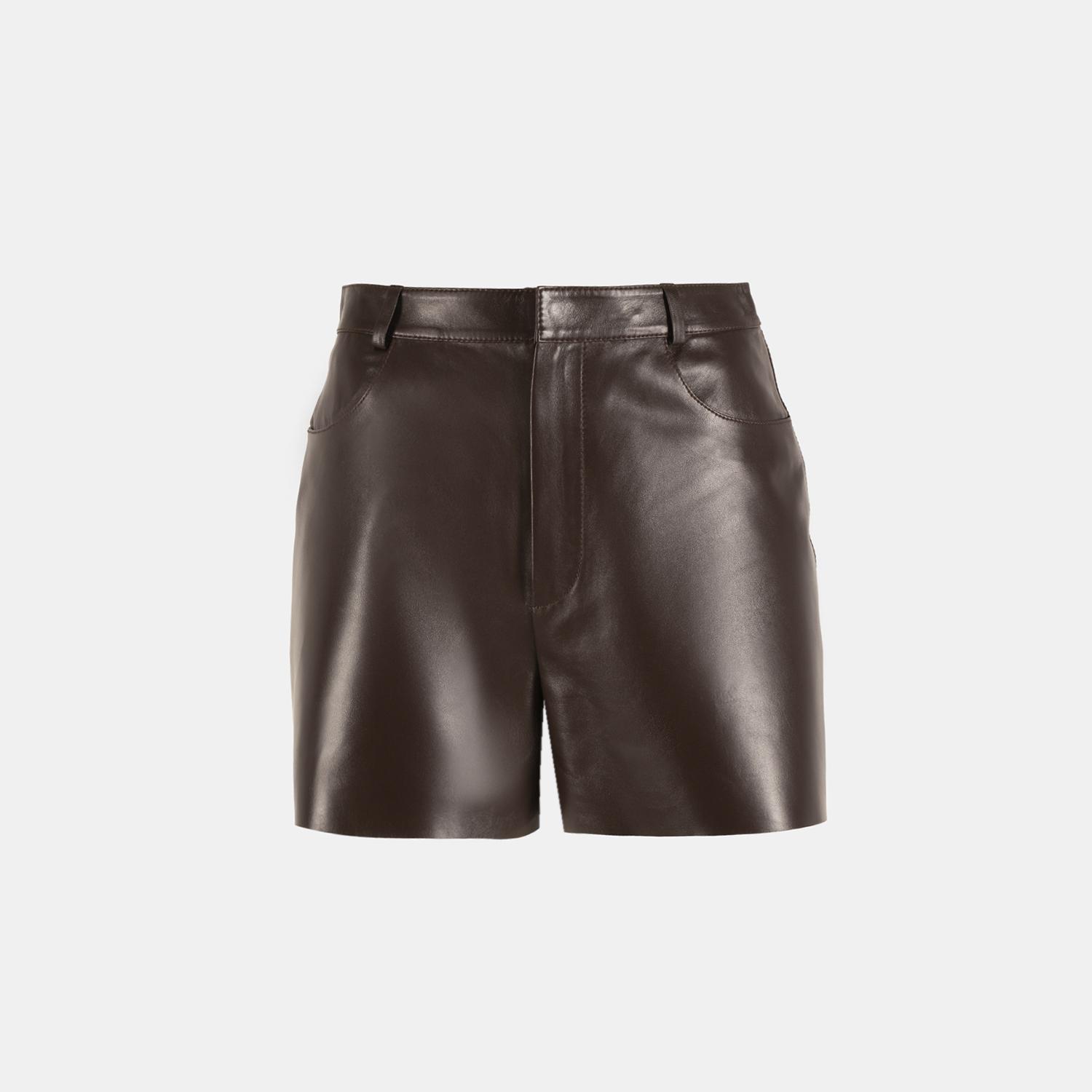 Limited Edition Kadın Kahve Deri Şort