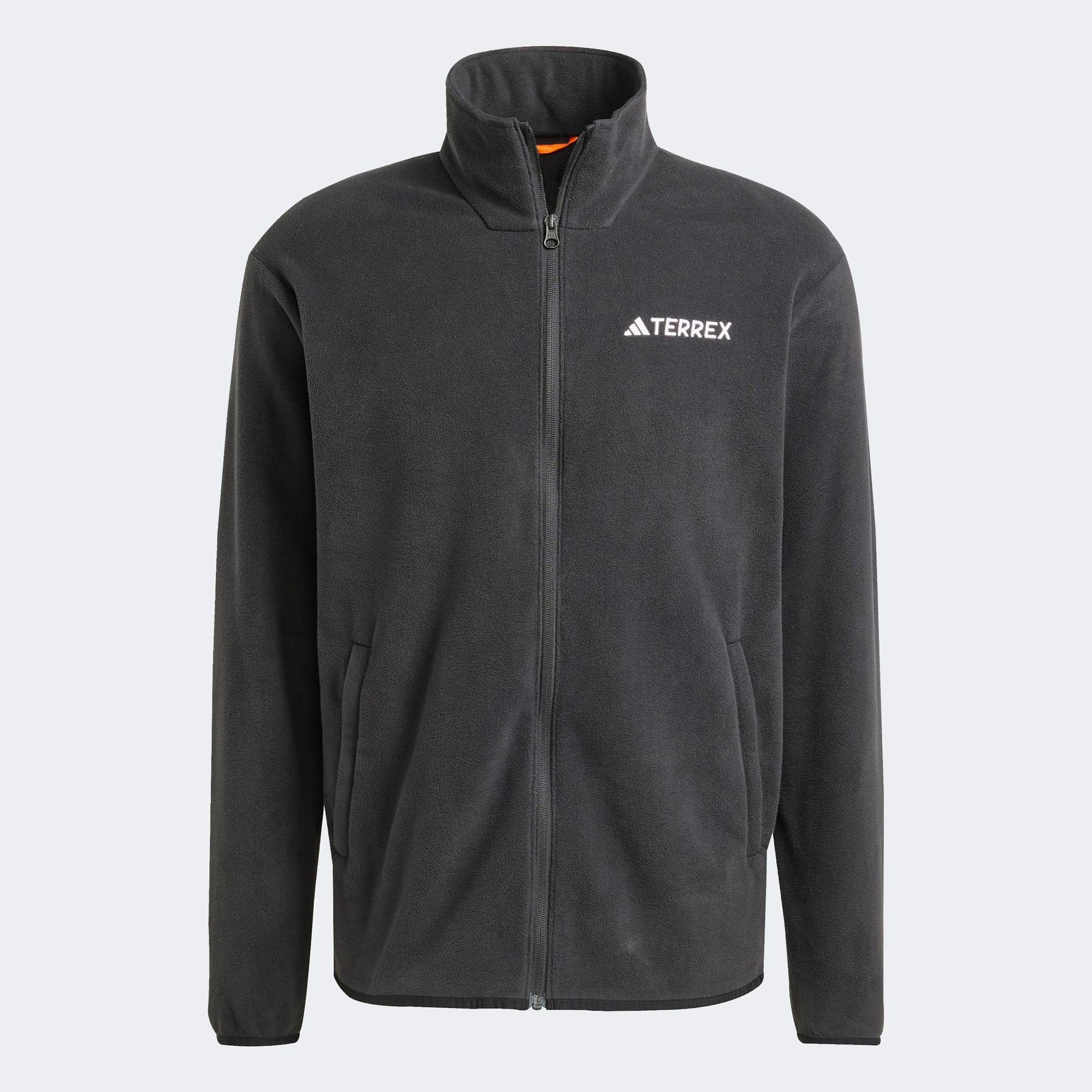 adidas Mountain Essentials Full-Zip Fleece Erkek Siyah Polar