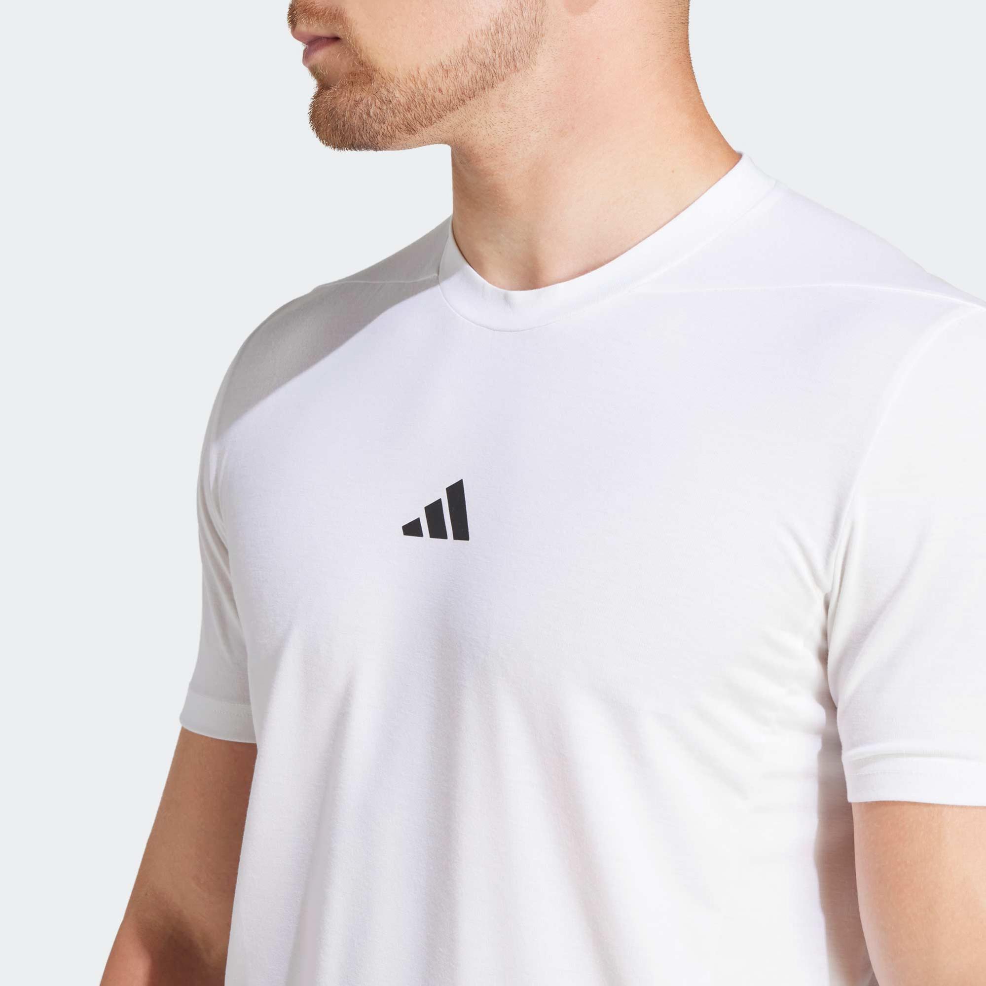 adidas Designed for Training Workout Erkek Beyaz T-Shirt