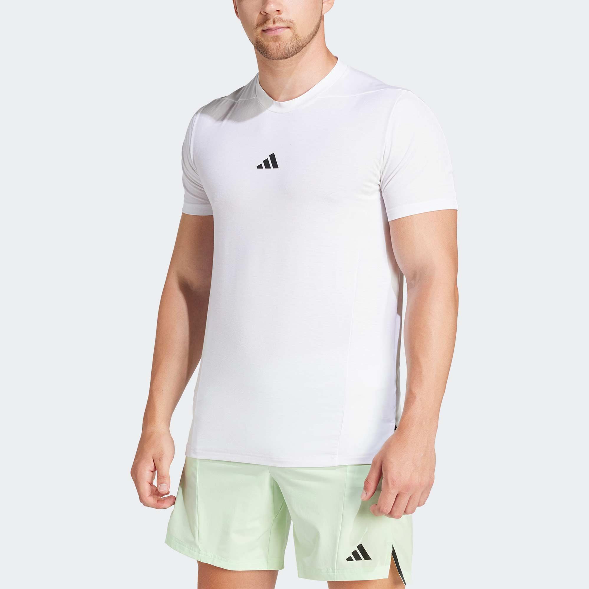 adidas Designed for Training Workout Erkek Beyaz T-Shirt