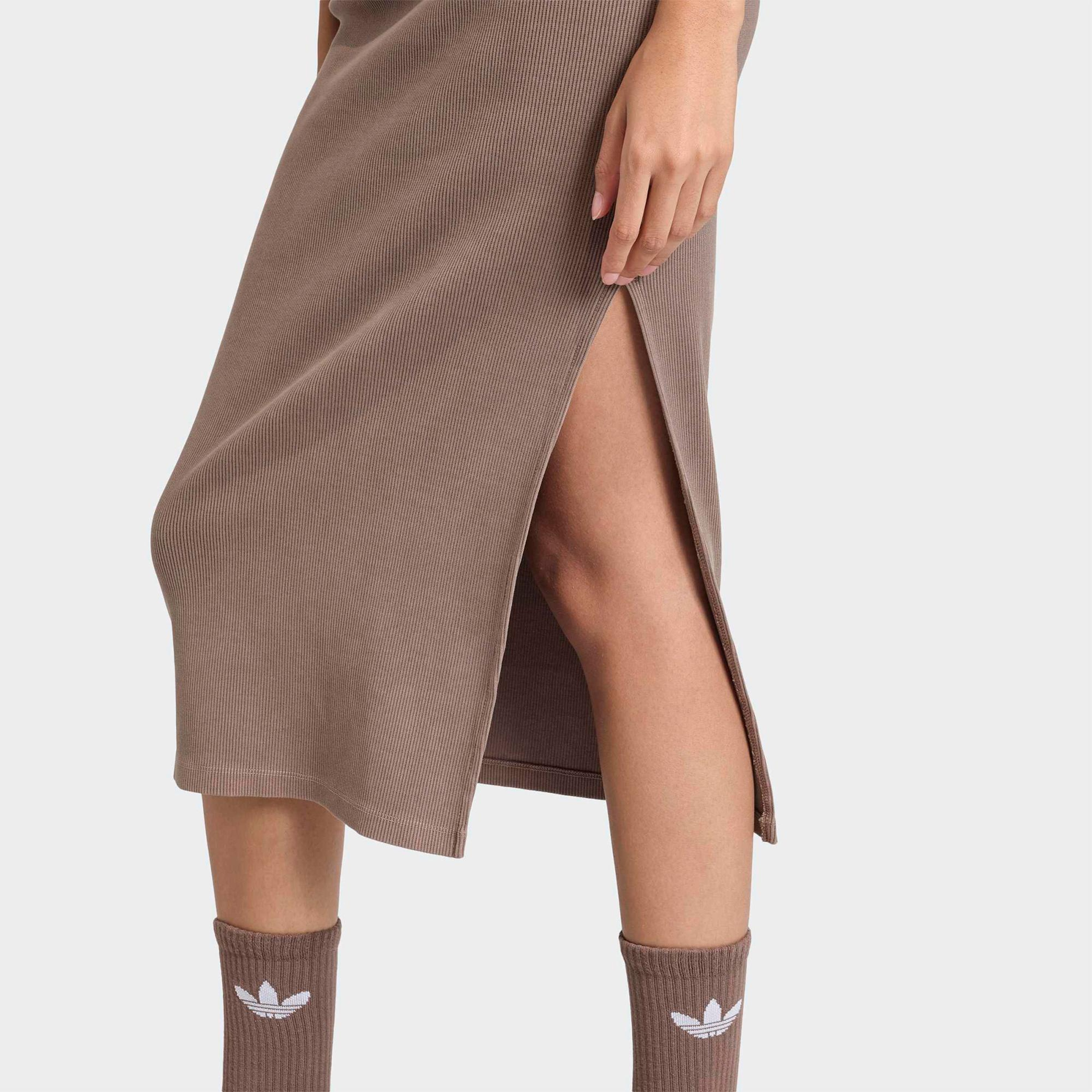 adidas Essentials Ribana Kadın Kahverengi Elbise