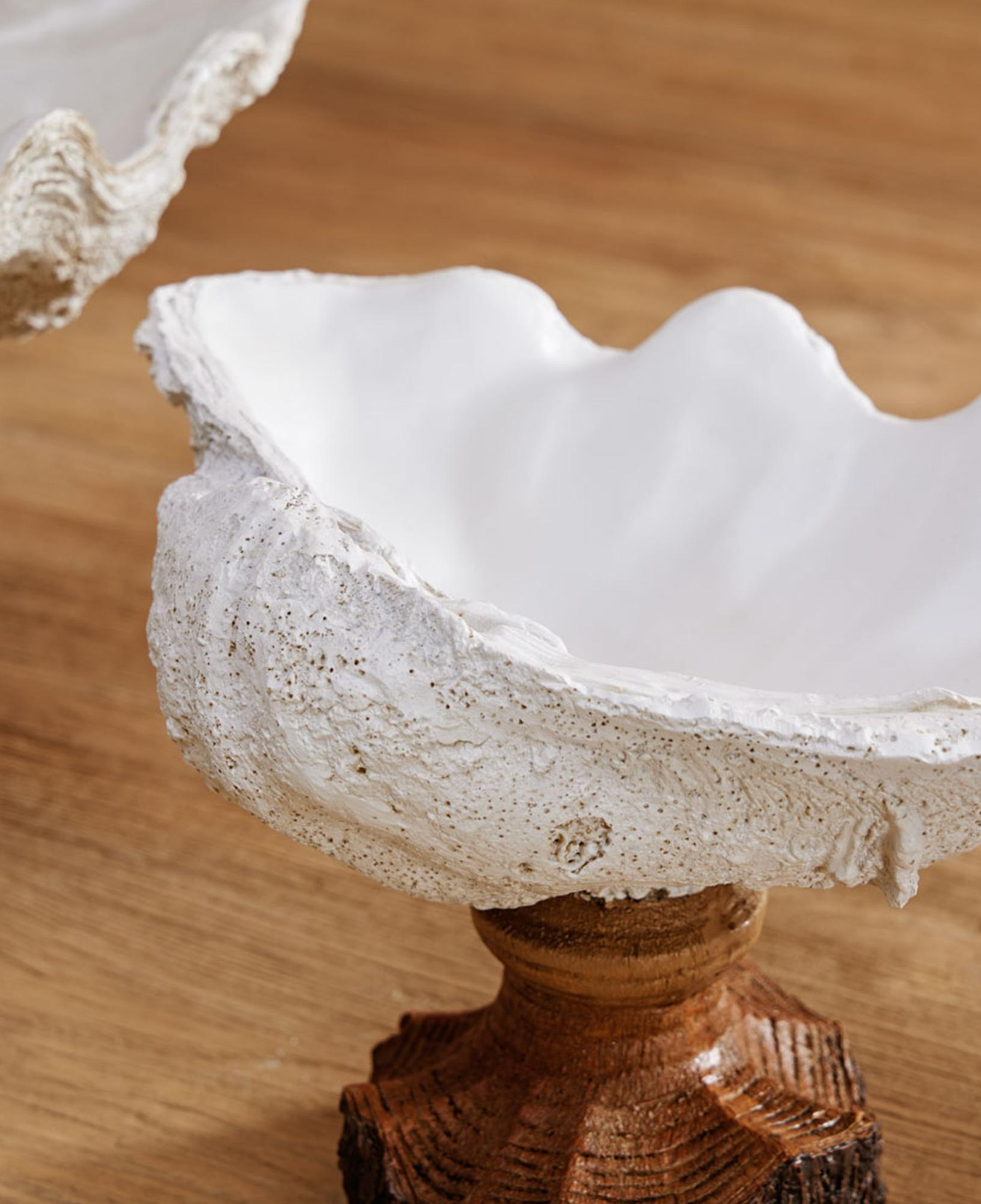 SHELL DEKORATİF KASE BEYAZ 34X22X20 CM