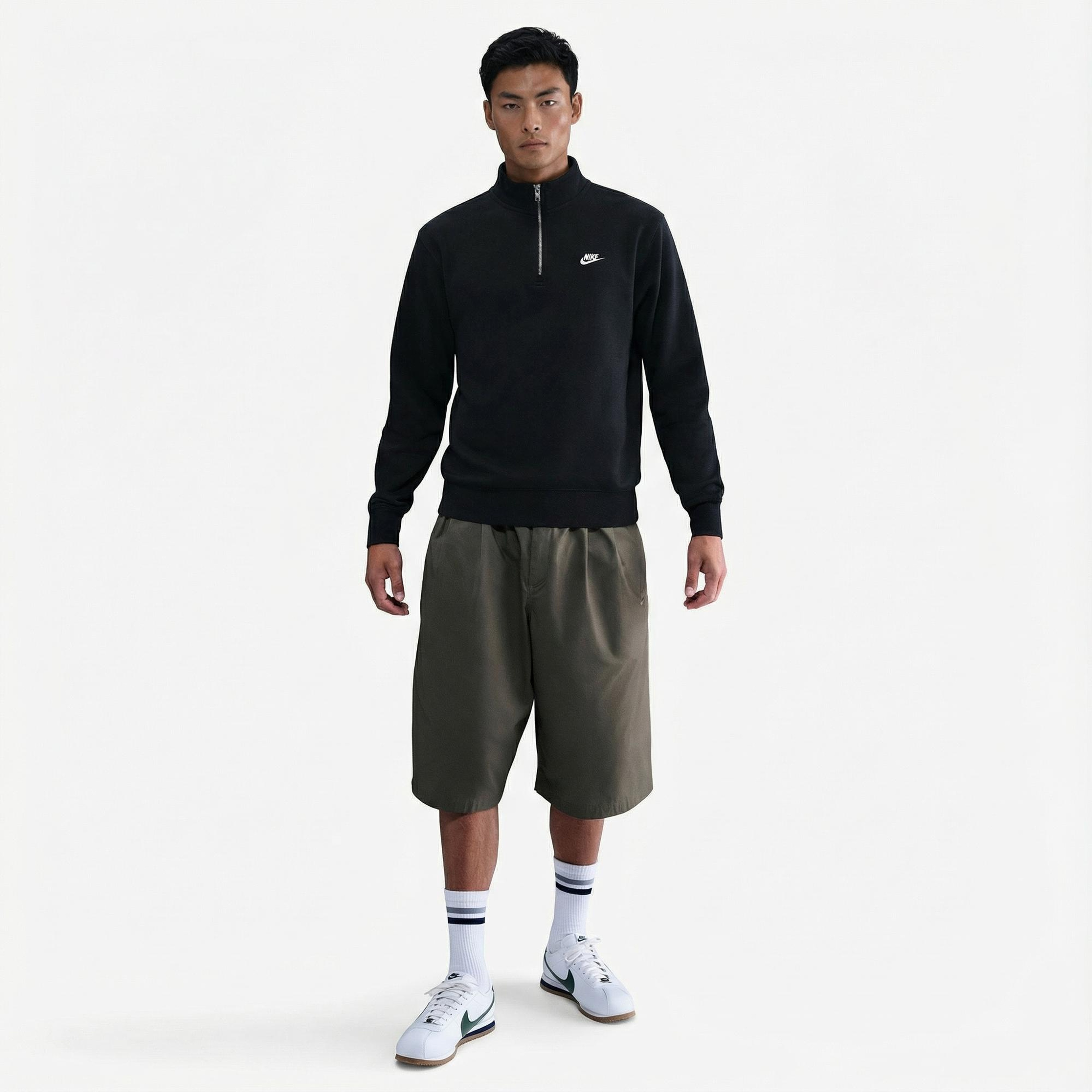Nike Sportswear Club Fleece Top Erkek Siyah Sweatshirt