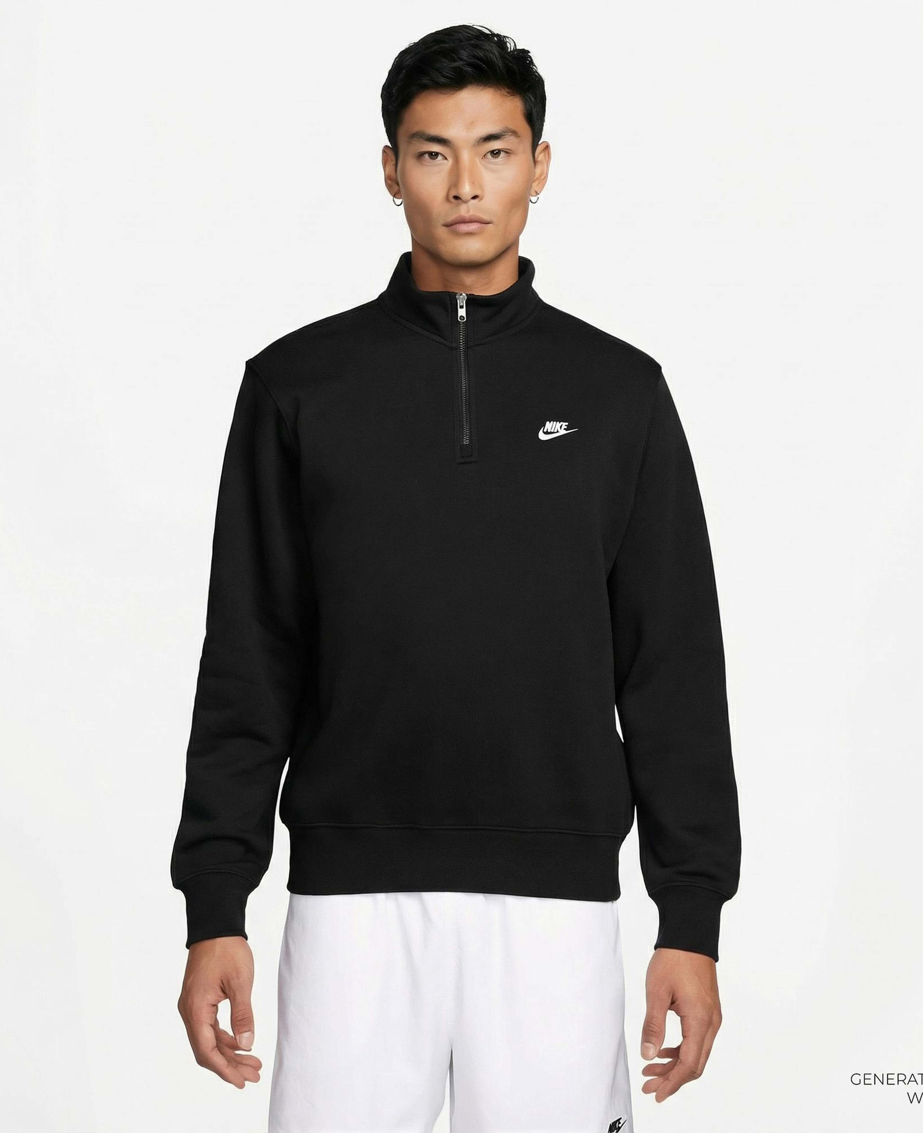 Nike Sportswear Club Fleece Top Erkek Siyah Sweatshirt